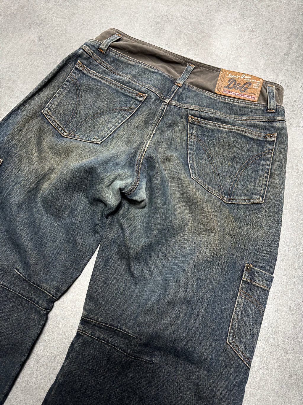 AW2003 Dolce & Gabbana Waisted Masterpiece Faded Denim Cargo