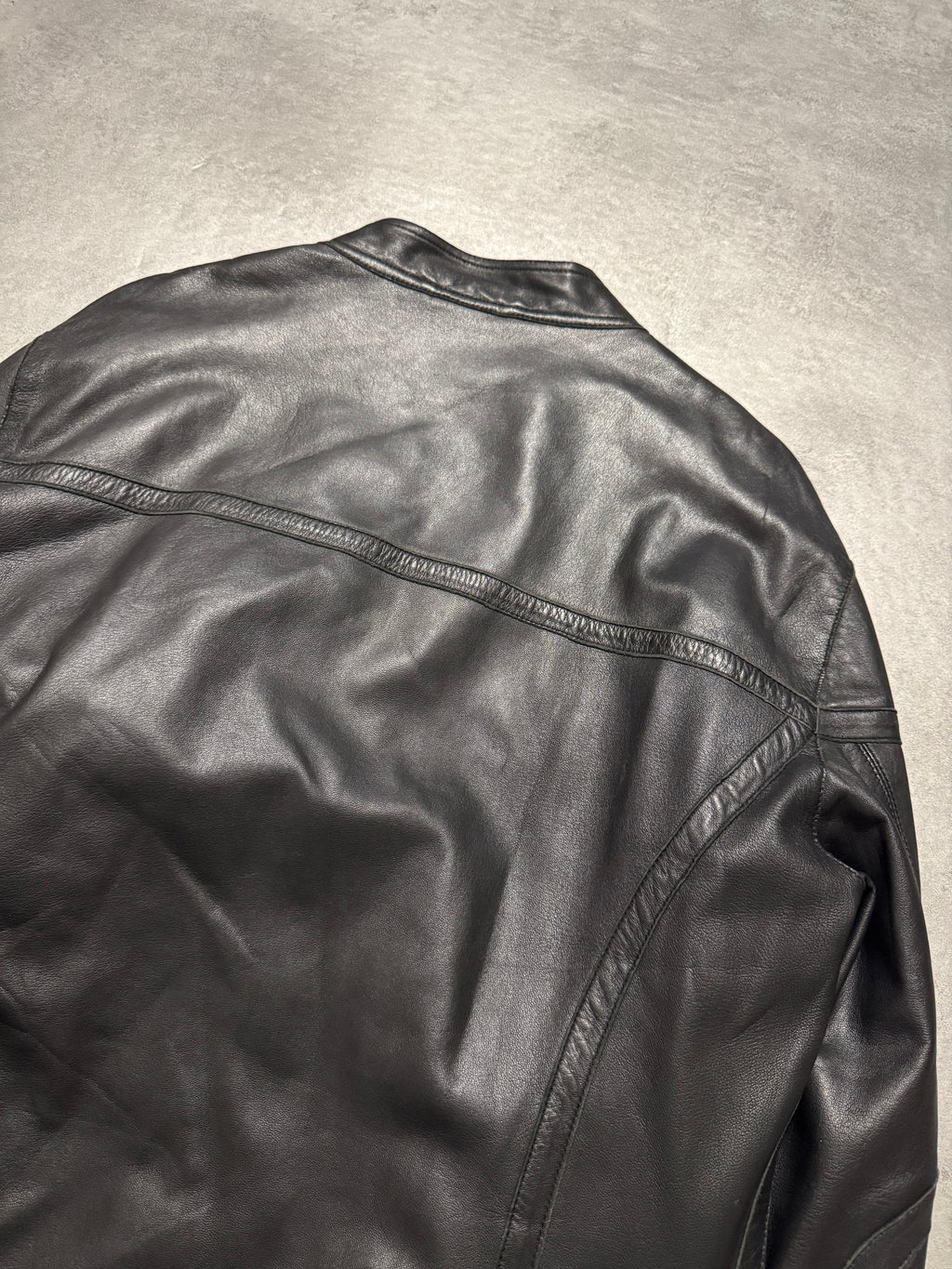AW2005 Emporio Armani Biker Black Leather Jacket