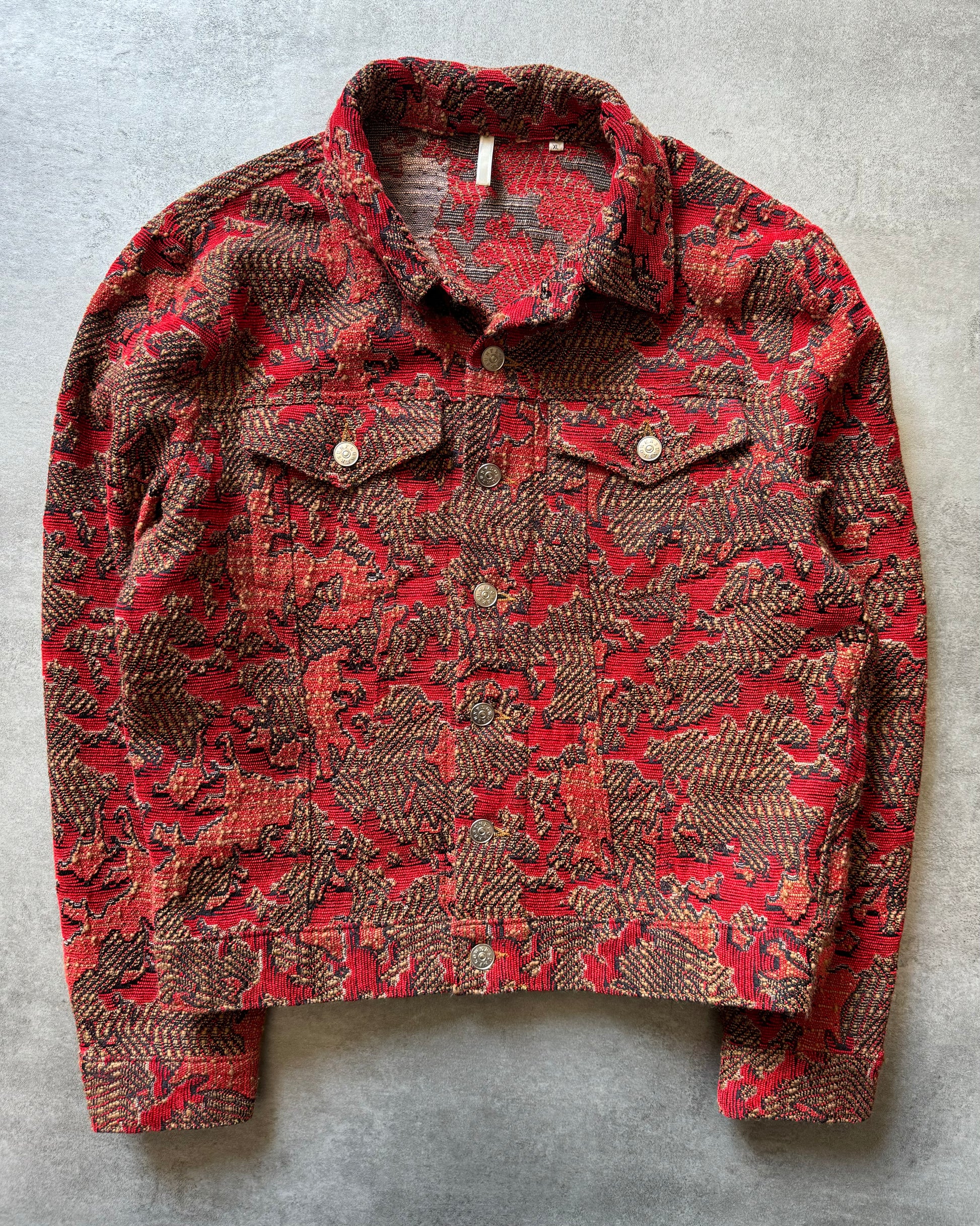 SS2020 Sunflower Red Jacquard Jacket  (L) - 1