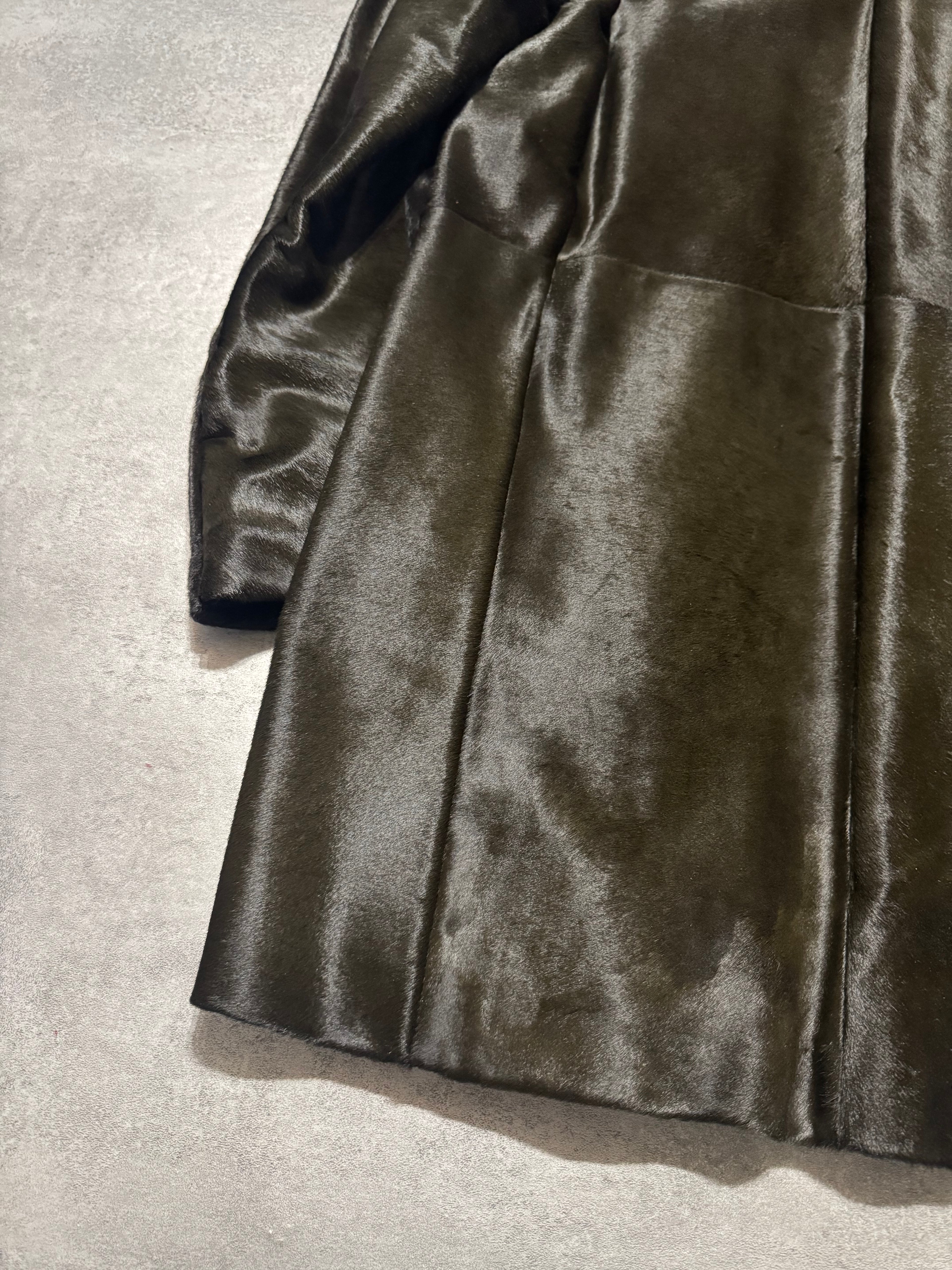 Marni Fur Calf Leather & Wool Long Jacket