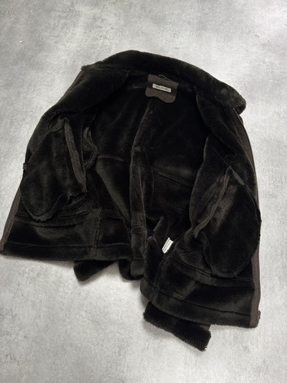 1990s Balmain Faux-Fur Shearling Brown Jacket (M)