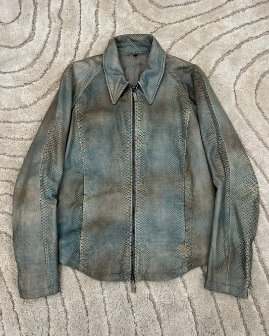 SS2011 Giorgio Armani Aurora Borealis Python Leather Jacket (M)