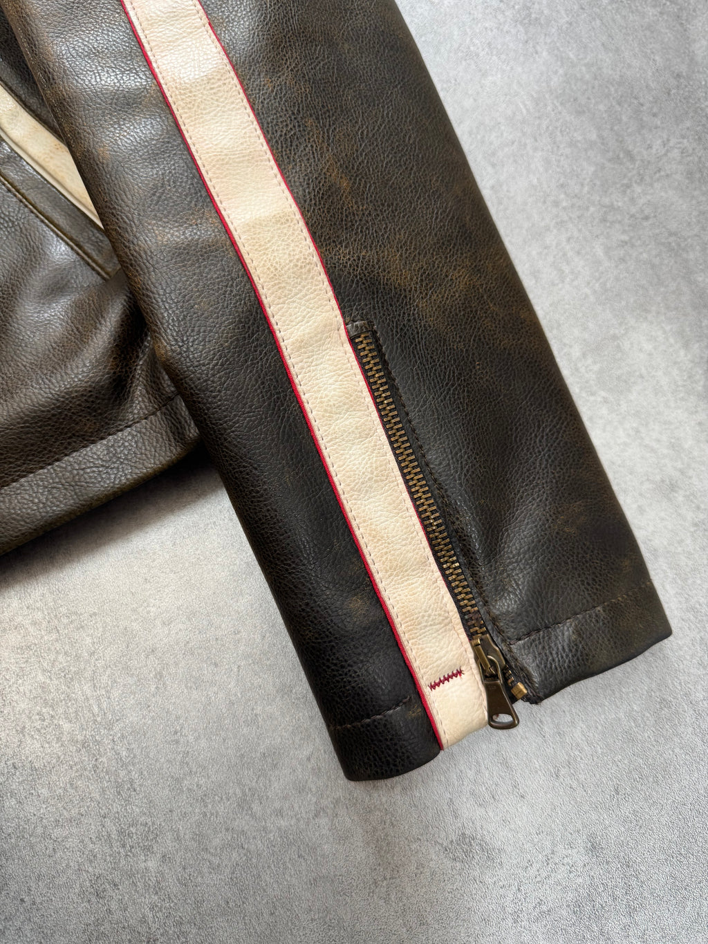 2000s Armani Biker Relief Leather Jacket