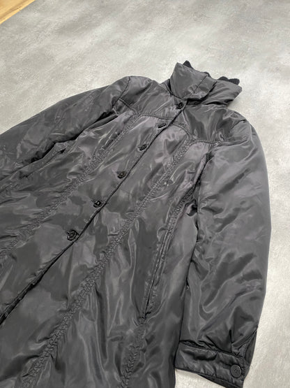 1990s Emporio Armani Long Black Puffer Jacket (S)