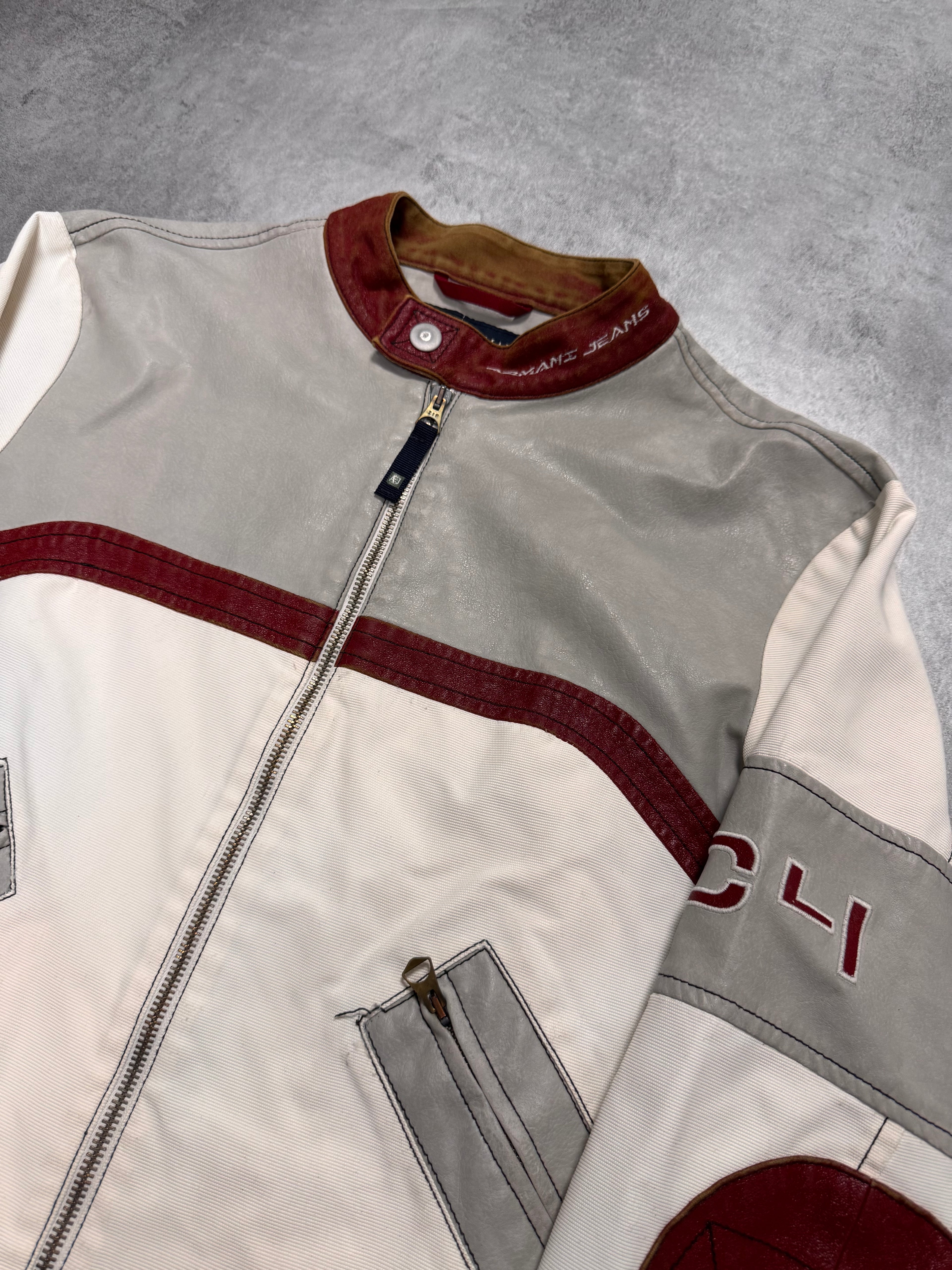 1990s Armani AJ Pro Biker Leather Jacket