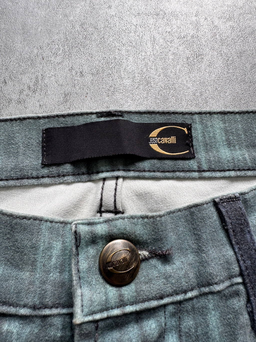 2000s Cavalli Elevation Disorder Blue Bootcut Pants