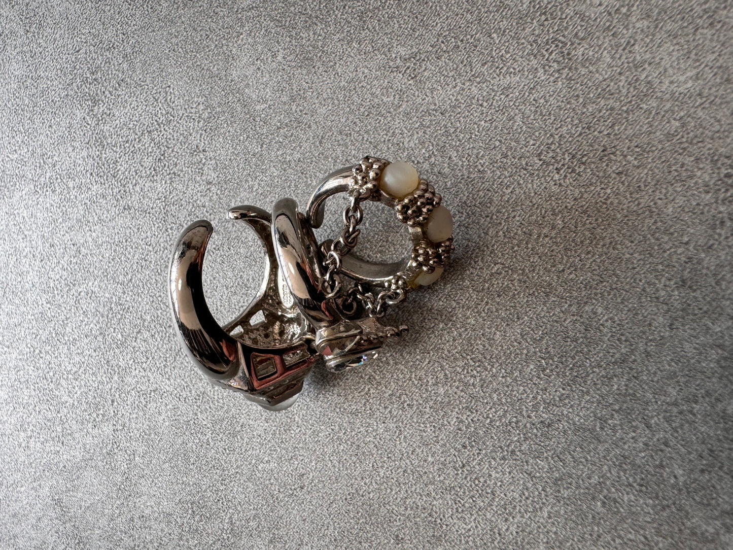 2000s Roberto Cavalli Triple Chained Rings (OS)