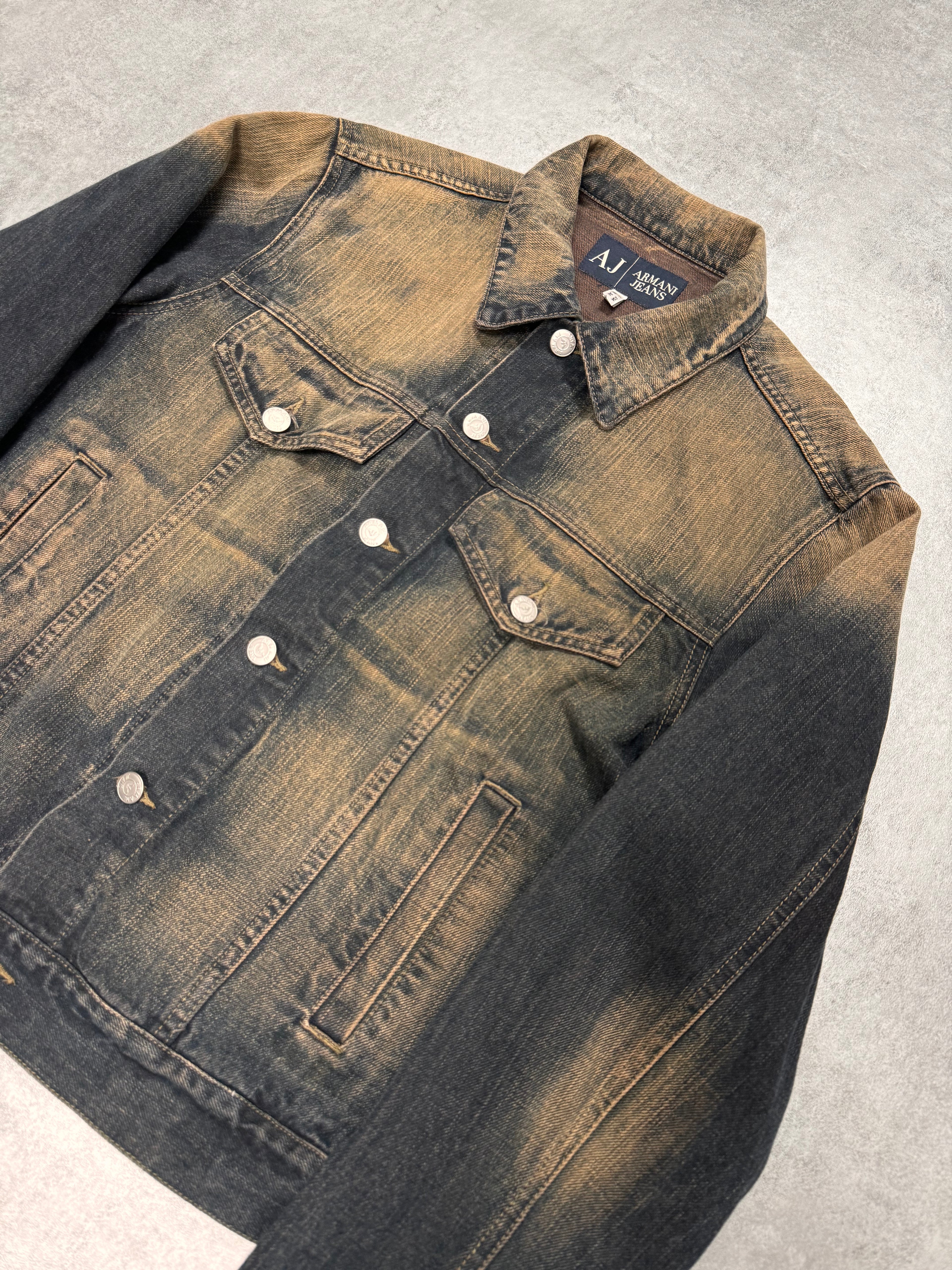 2000年代 アルマーニ フェードデニムジャケット (S/M)