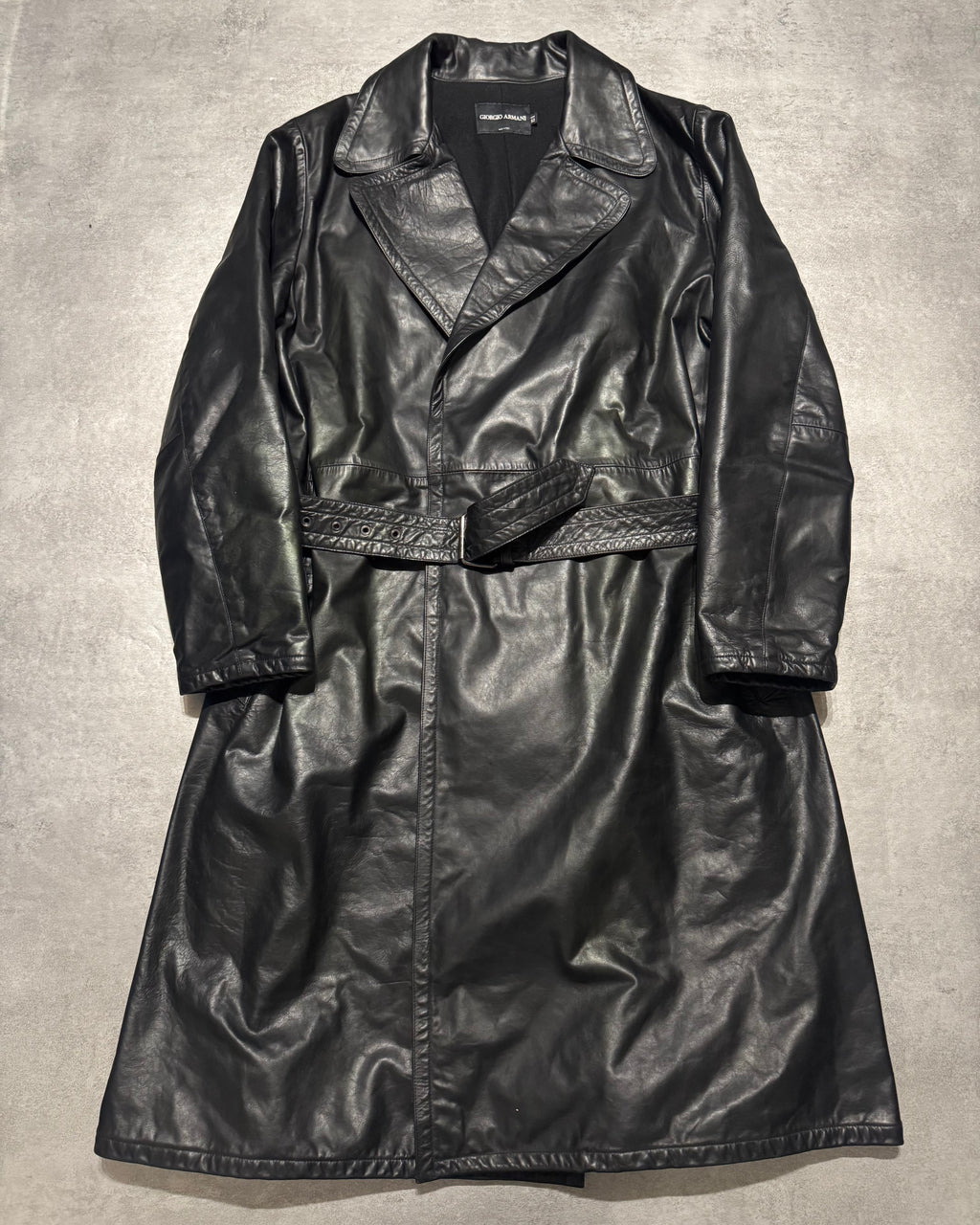 1990s Giorgio Armani Black Leather Jacket (M)