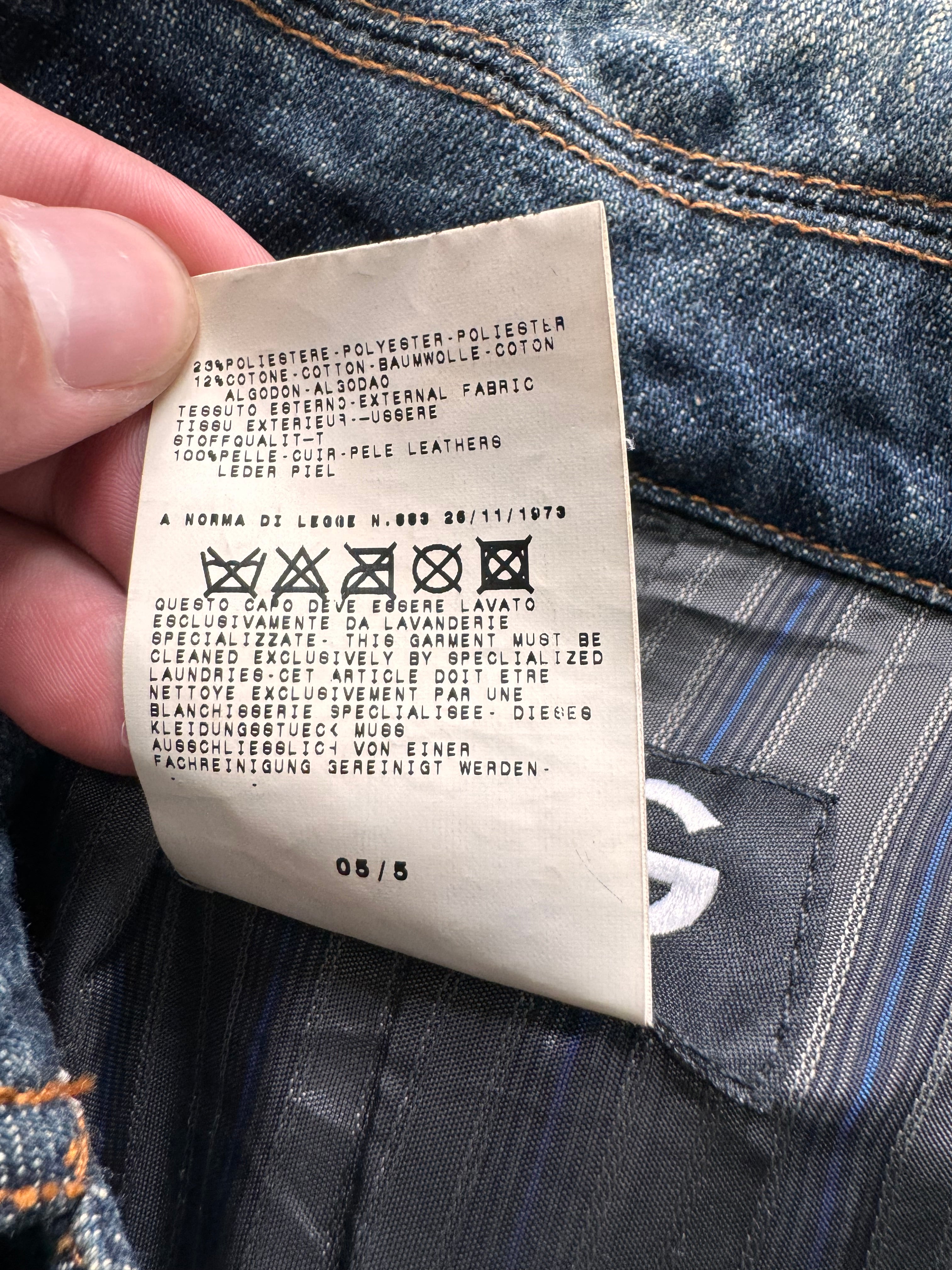 FW2005 Dolce & Gabbana Racer Hybrid Denim Leather Jacket