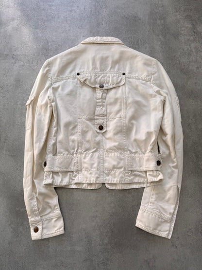 SS2003 Dolce & Gabbana Parachute Cargo Cropped White Jacket (XS)