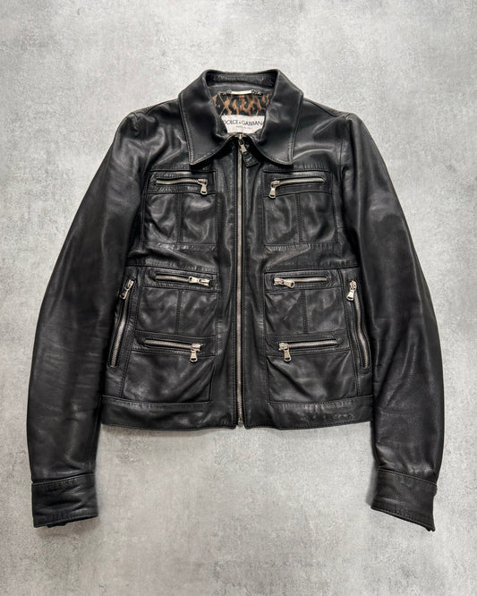SS2002 Dolce & Gabbana Cargo Leather Jacket (XS)