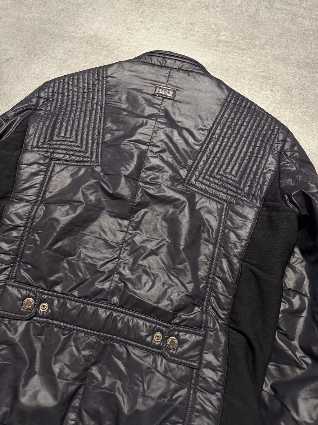 2000s Dolce & Gabbana Black Architect Puffer Jacket