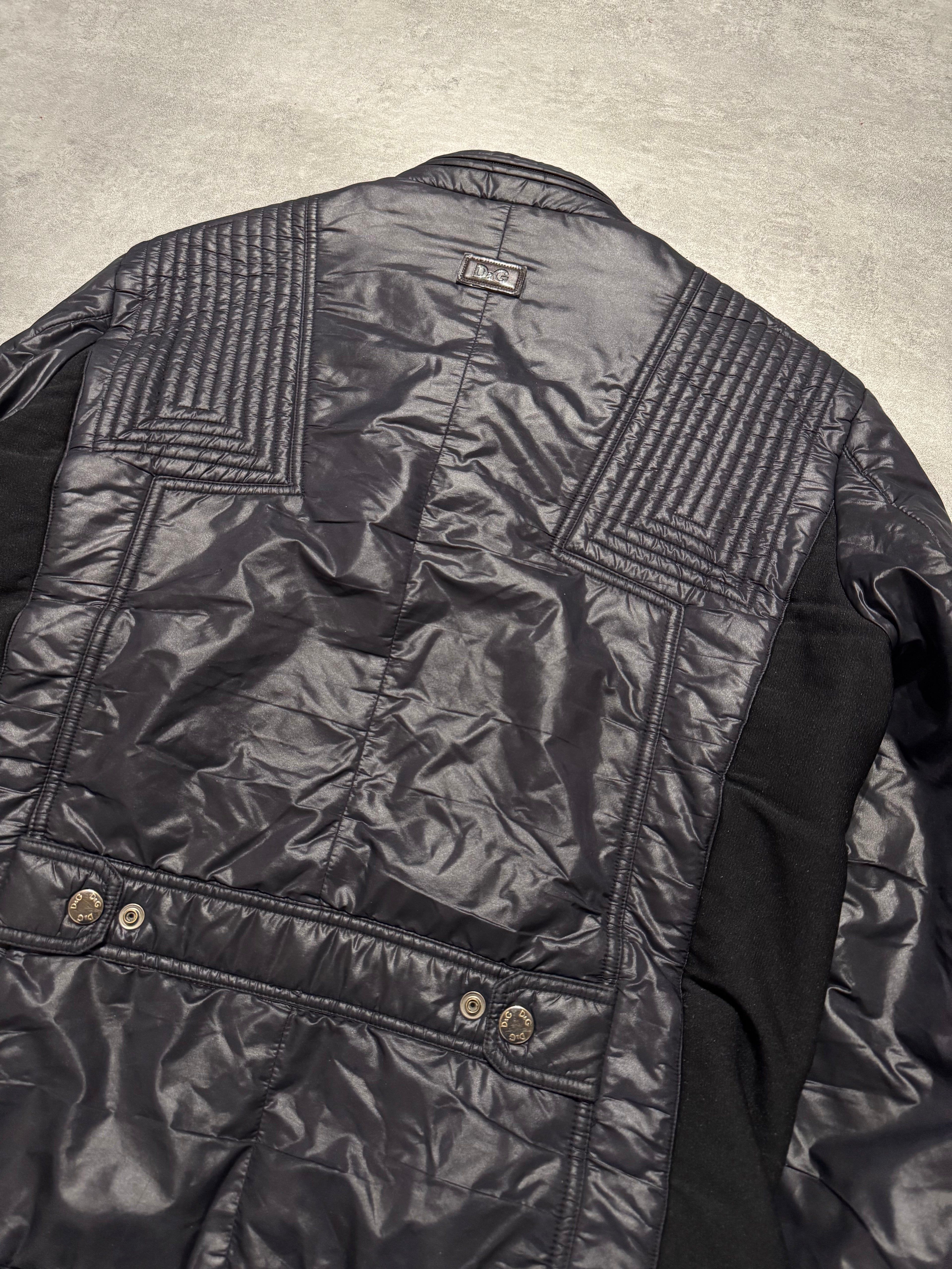 2000s Dolce & Gabbana Black Architect Puffer Jacket