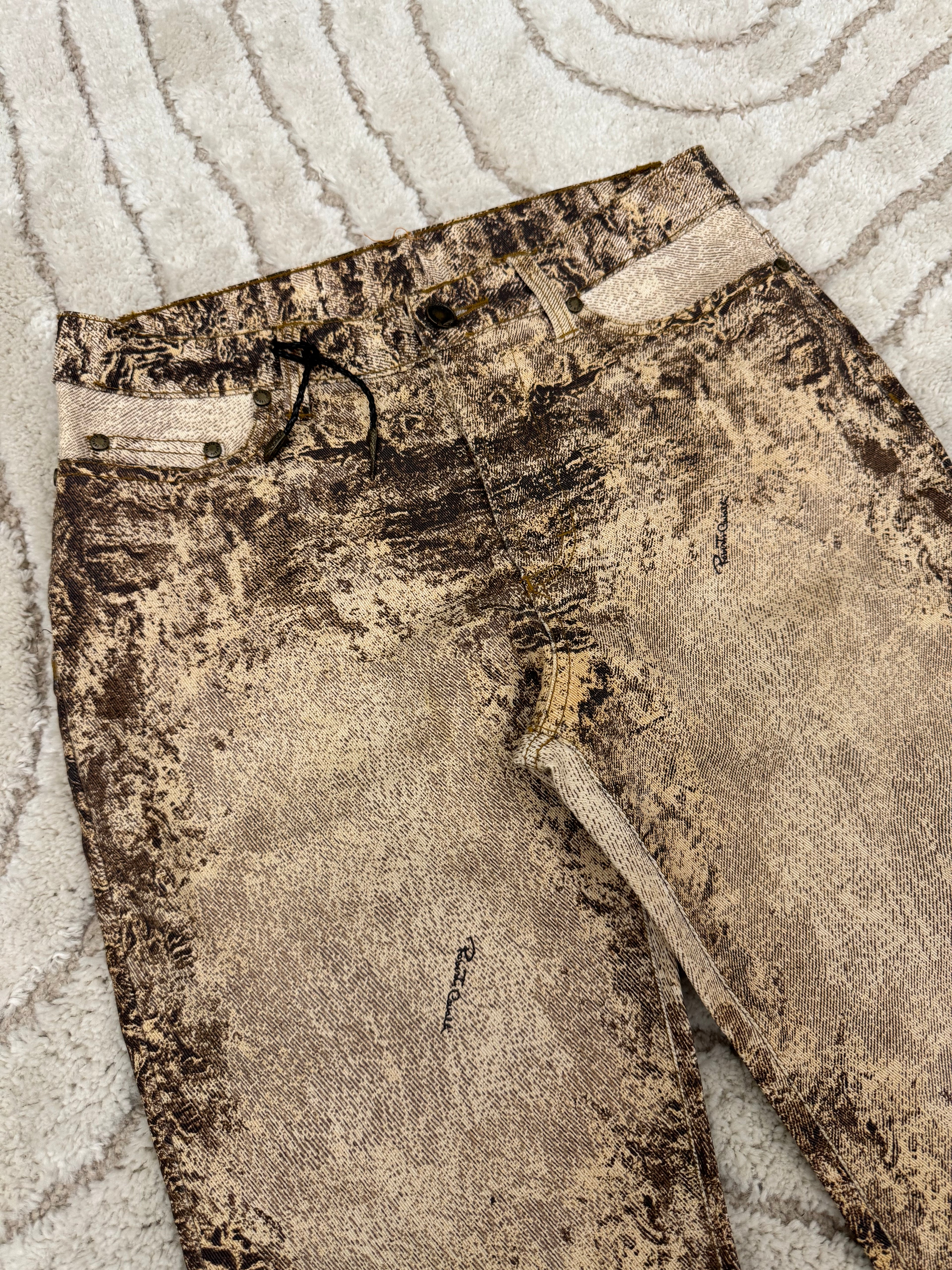 2000s Roberto Cavalli Sand Erosion Pants (S)