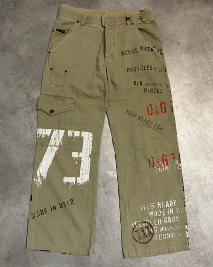 SS2005 Dolce & Gabbana Utilitarian Naval Green Cargo Pants (M) - 1