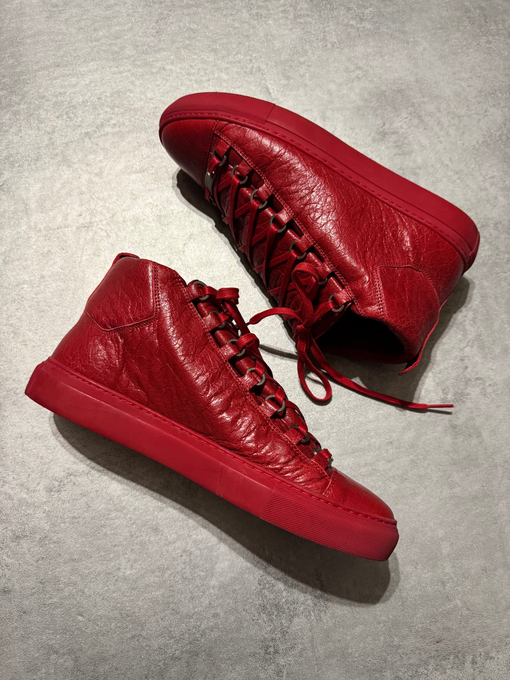 Balenciaga Arena Red High Top Leather Sneakers (41,5eu/us8)