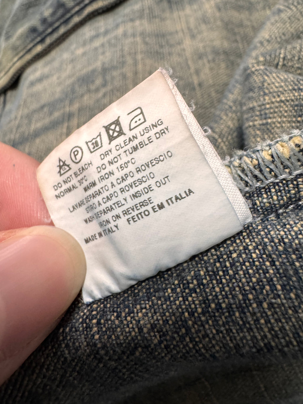 2000s Moschino Layers Collar Faded Denim Jacket