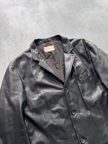 1990s Emporio Armani Leather Suit Jacket (M)