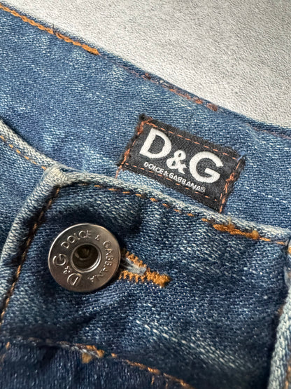 2000s Dolce & Gabbana Destroyed Faded Denim Jeans (S)