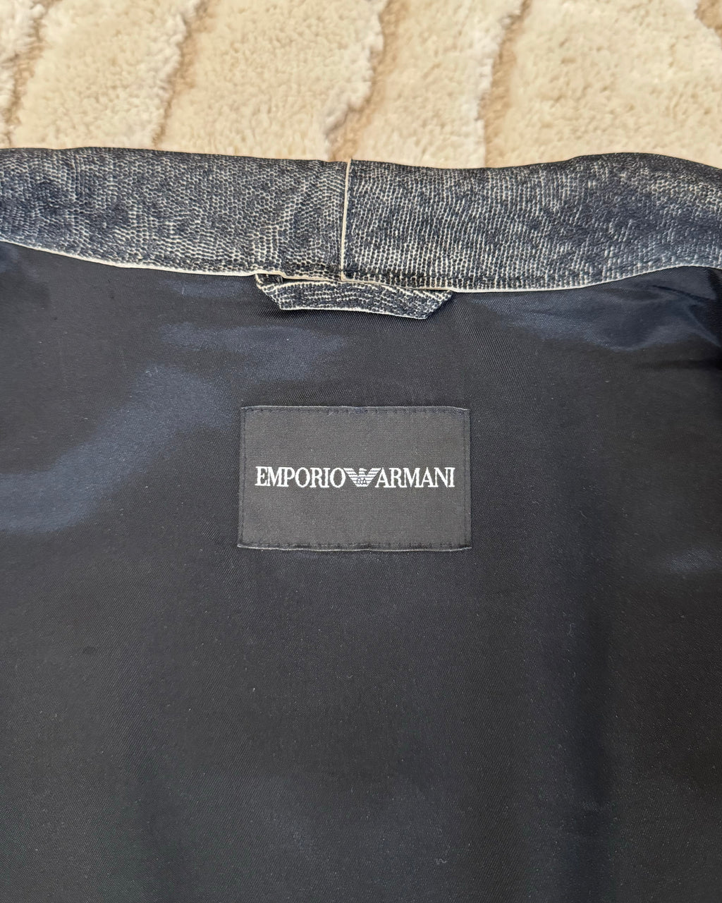 FW2015 Armani Asymmetrical Raw Leather Jacket (M)