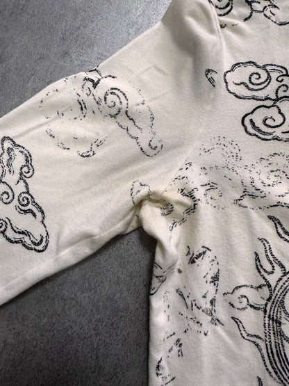 2000s Roberto Cavalli Asian Tatoos White Longsleeves (XS)