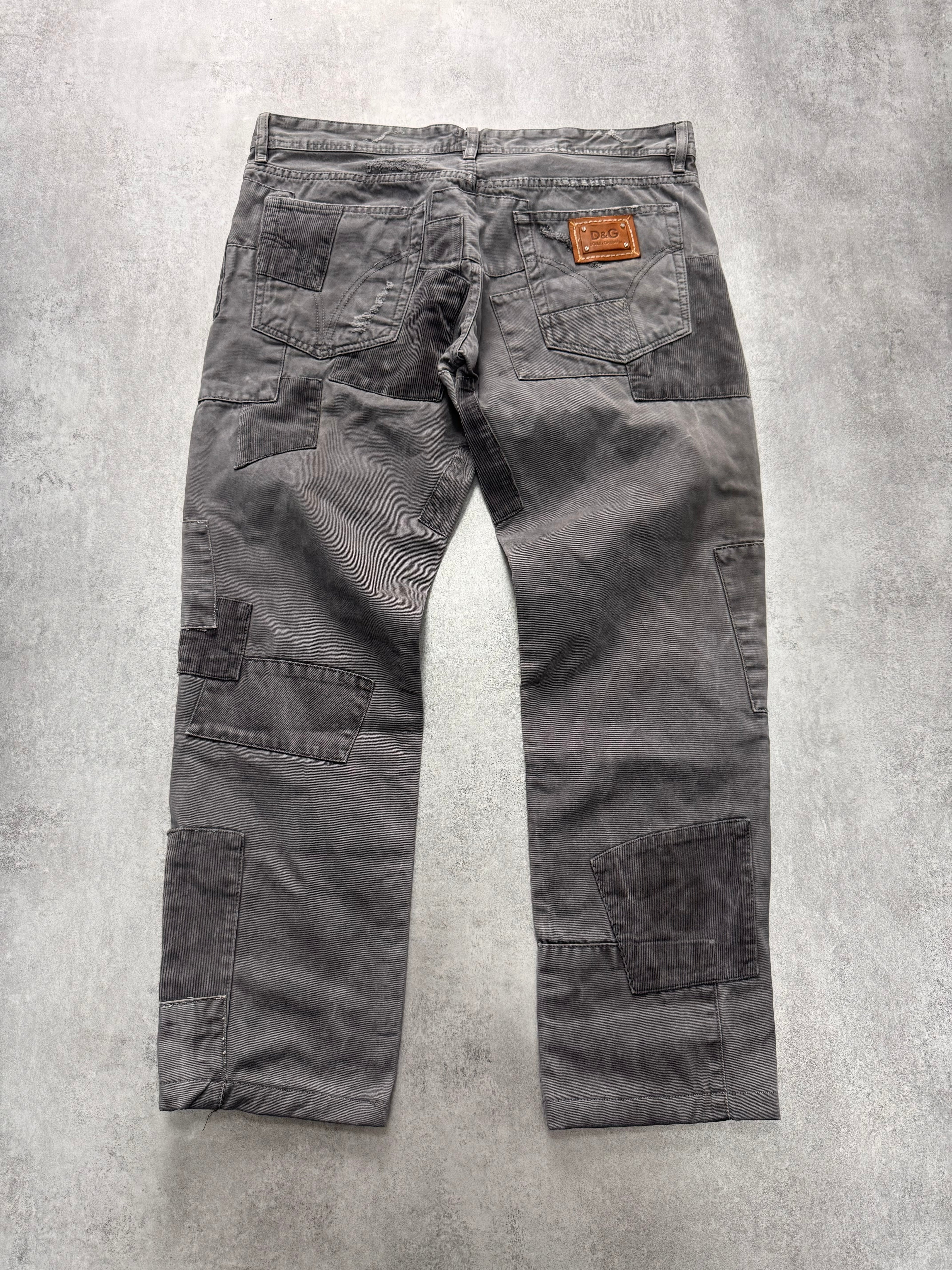 AW2011 Dolce & Gabbana Grey Patchwork Pants