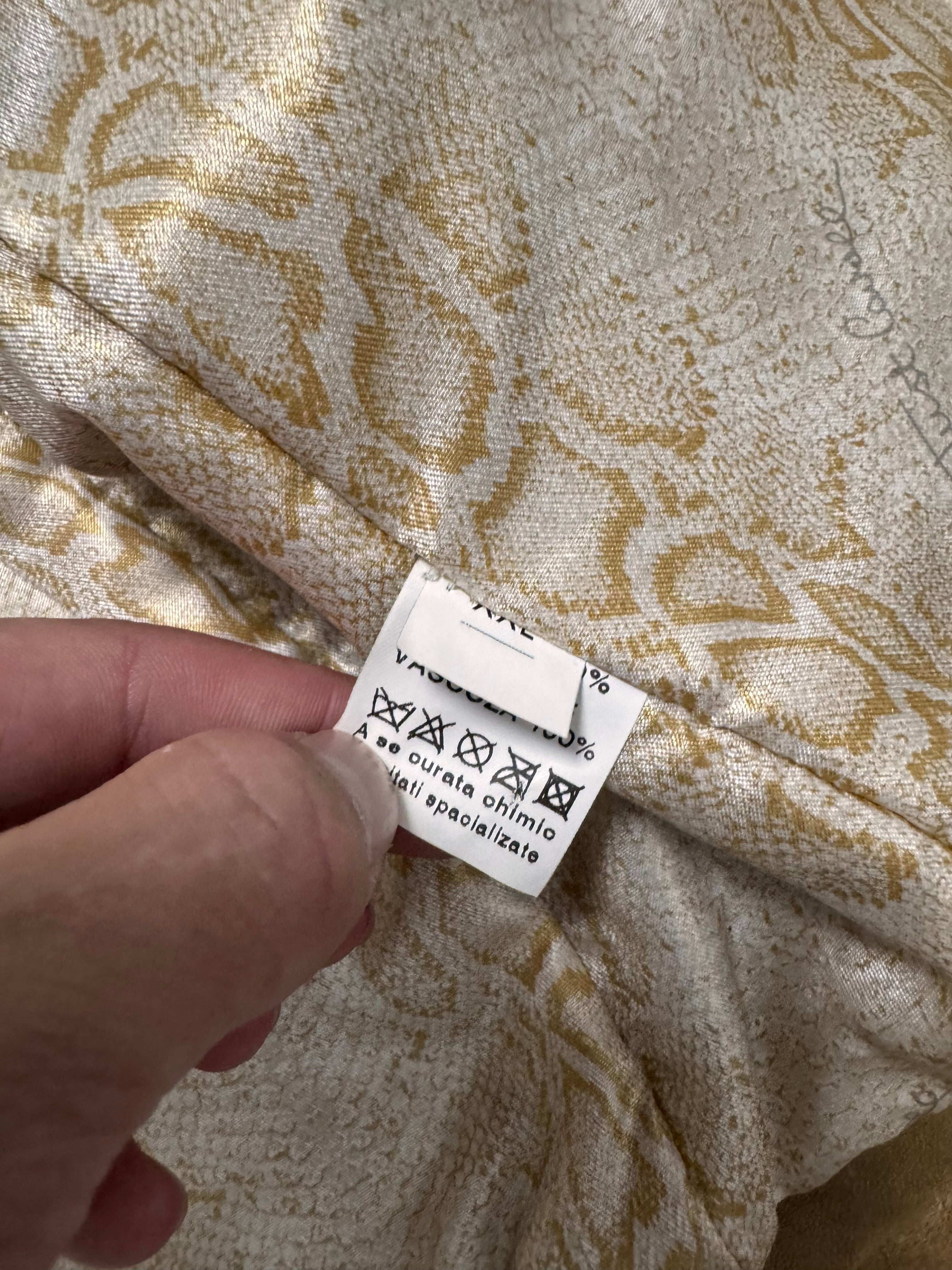 2000s Cavalli Sample Biker Cropped Beige Leather Jacket