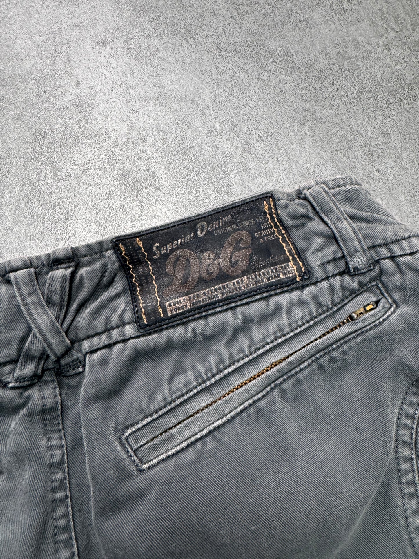 2000s Dolce & Gabbana Slim Technical Grey Denim Jeans (XS)