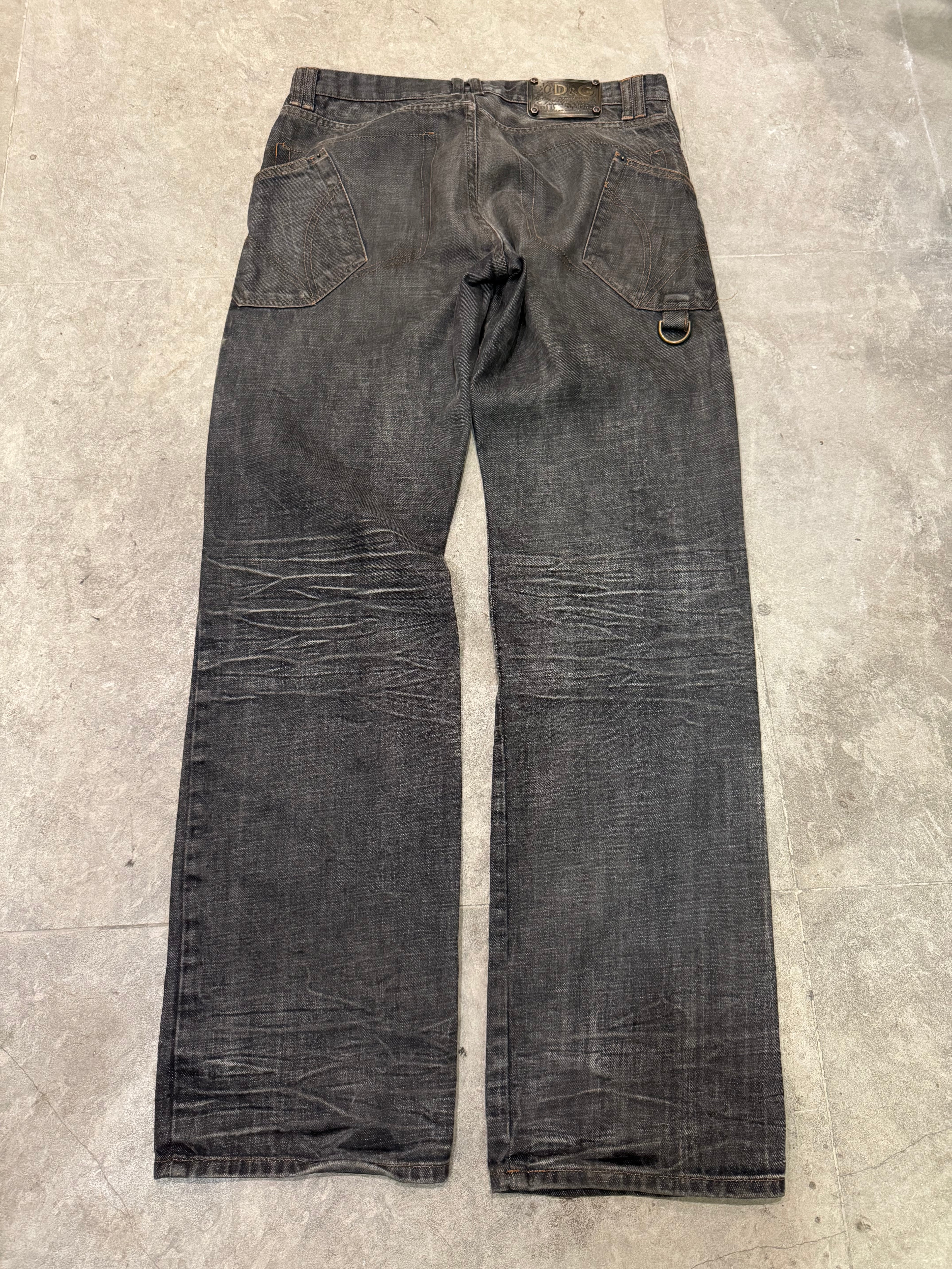 AW2003 Dolce & Gabbana Raw Grey Denim Jeans (M)