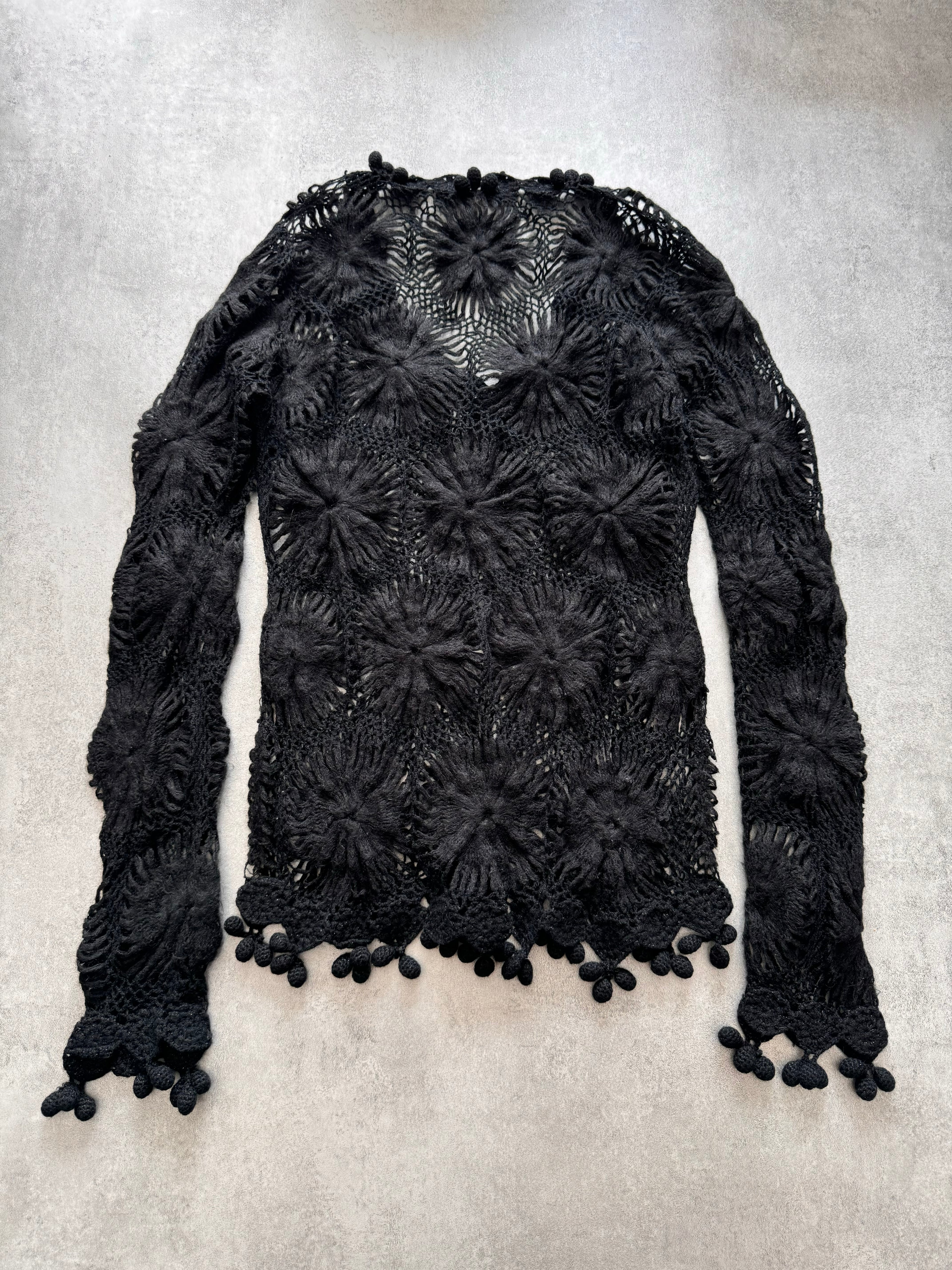 2000s Galliano Black Mohair Sweater
