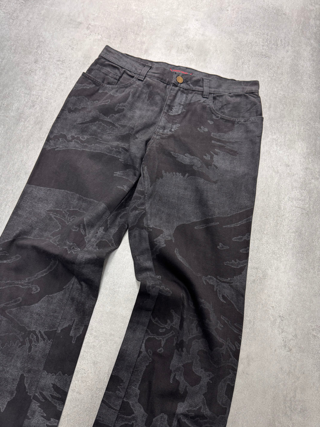 AW2001/02 Roberto Cavalli Black Crow Camouflage Pants