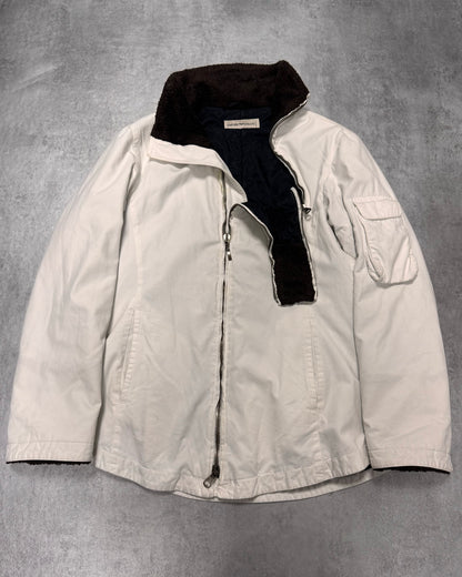 1990s Emporio Armani Snow White Double Zipper Jacket (M/L)