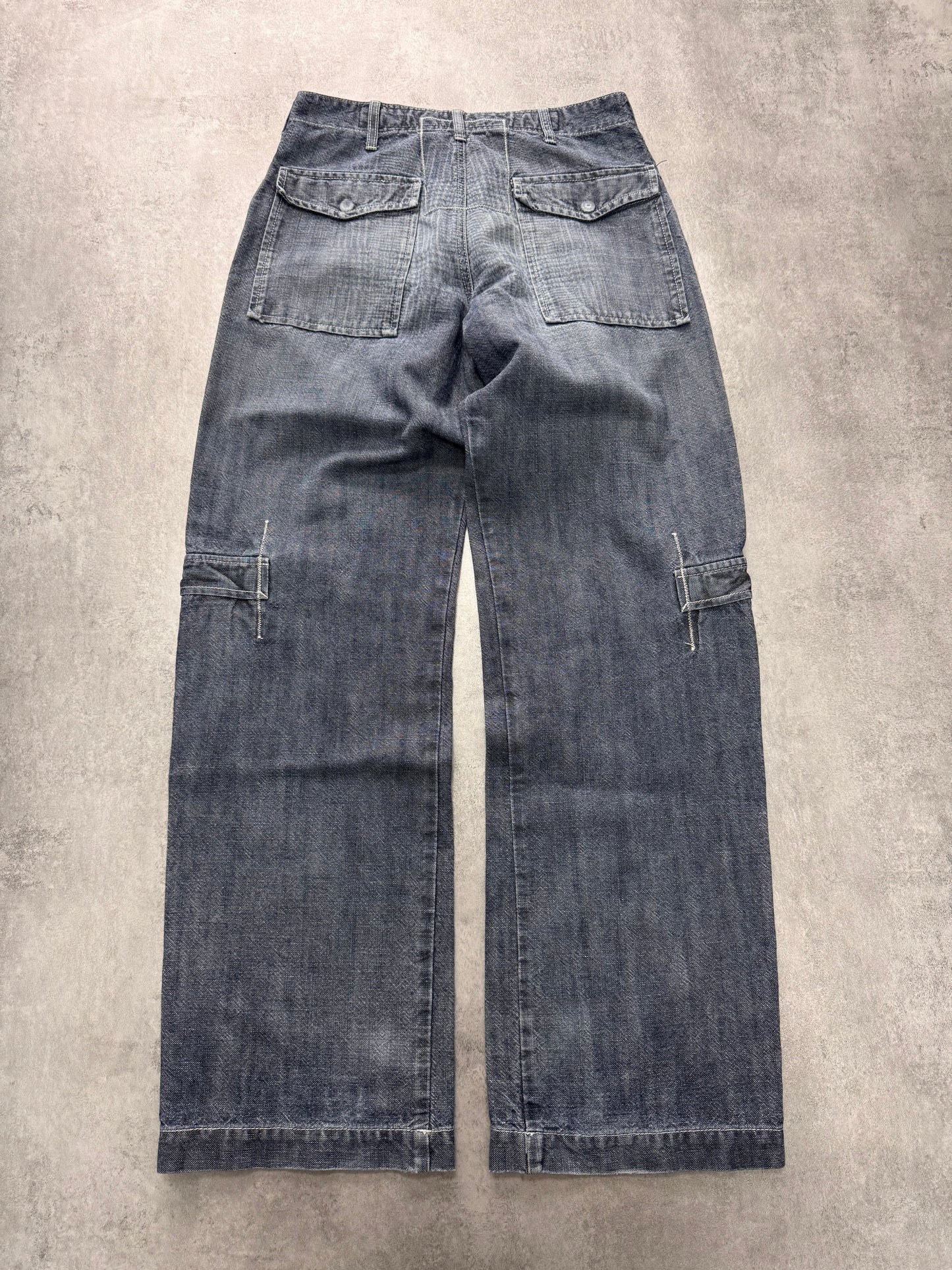 2000s Armani Wide Cargo Denim Jeans (M)