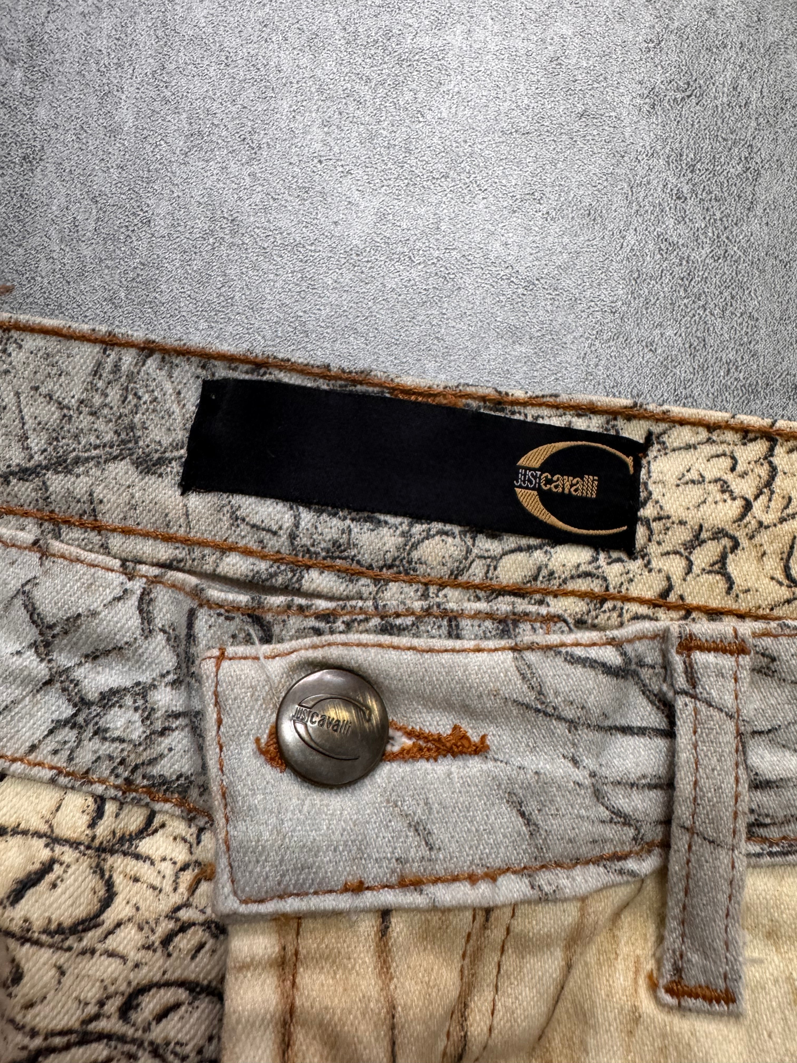 SS2002 Cavalli Crocodile Blue Sky & Sand Pants