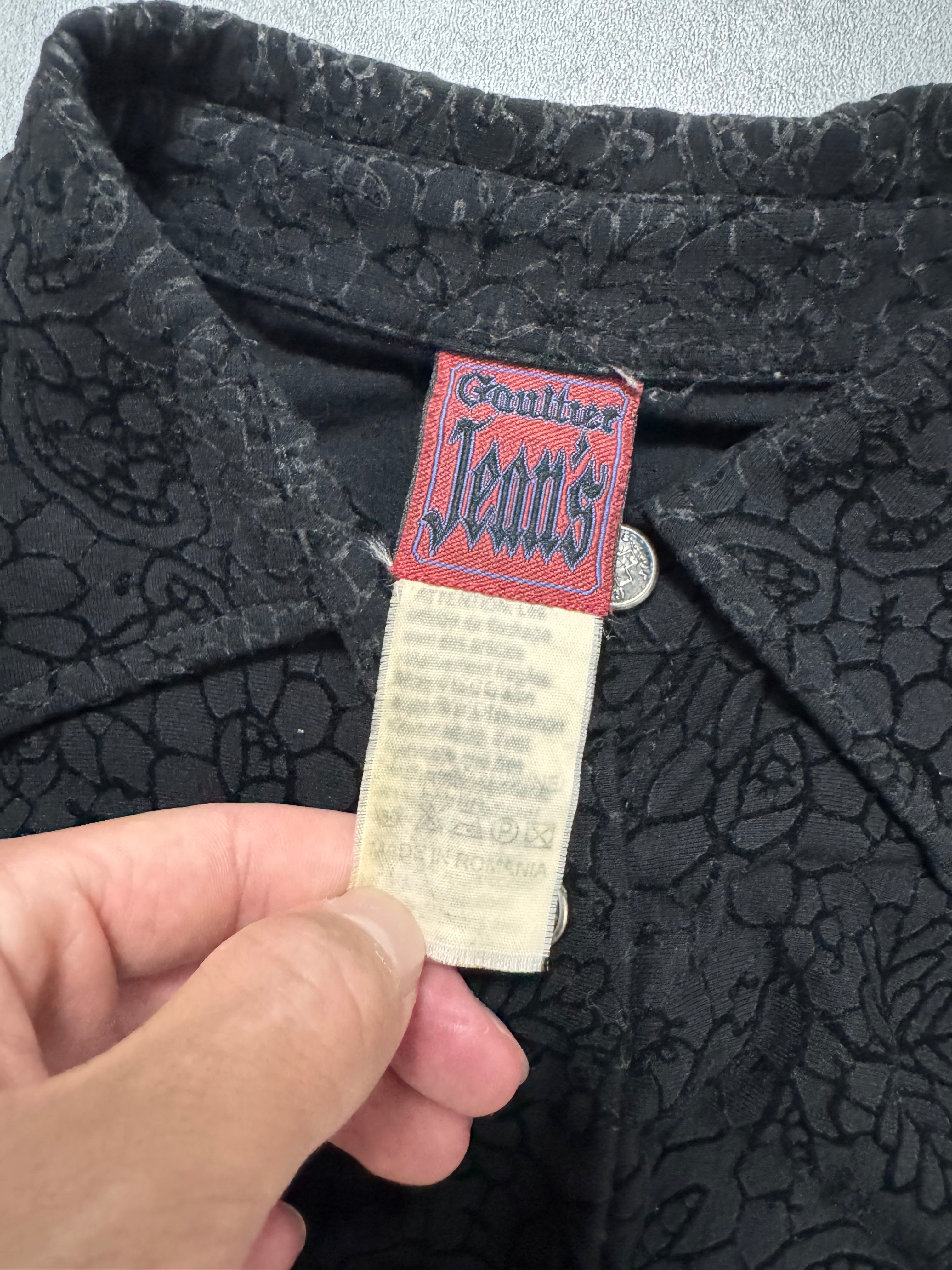 1990s Jean Paul Gaultier Glamour Velvet Black Shirt