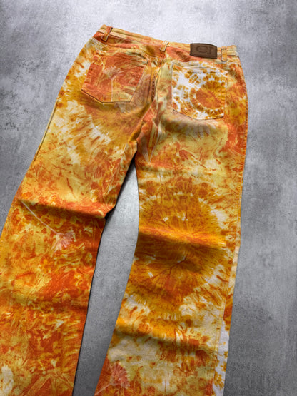 1990s Cavalli Orange Sunflowers Pants (S)