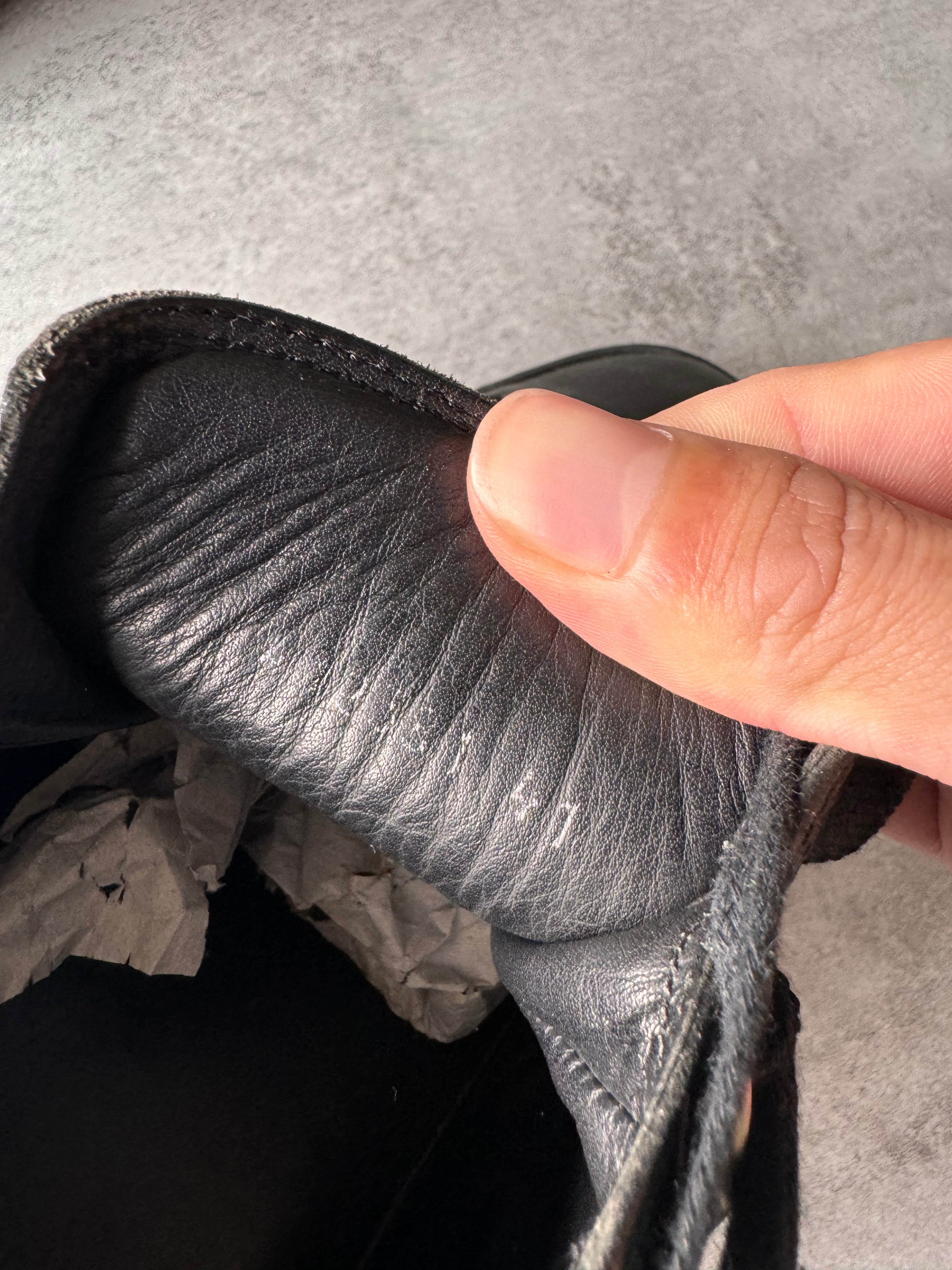 Balenciaga Arena High Black Cracked Leather Sneakers