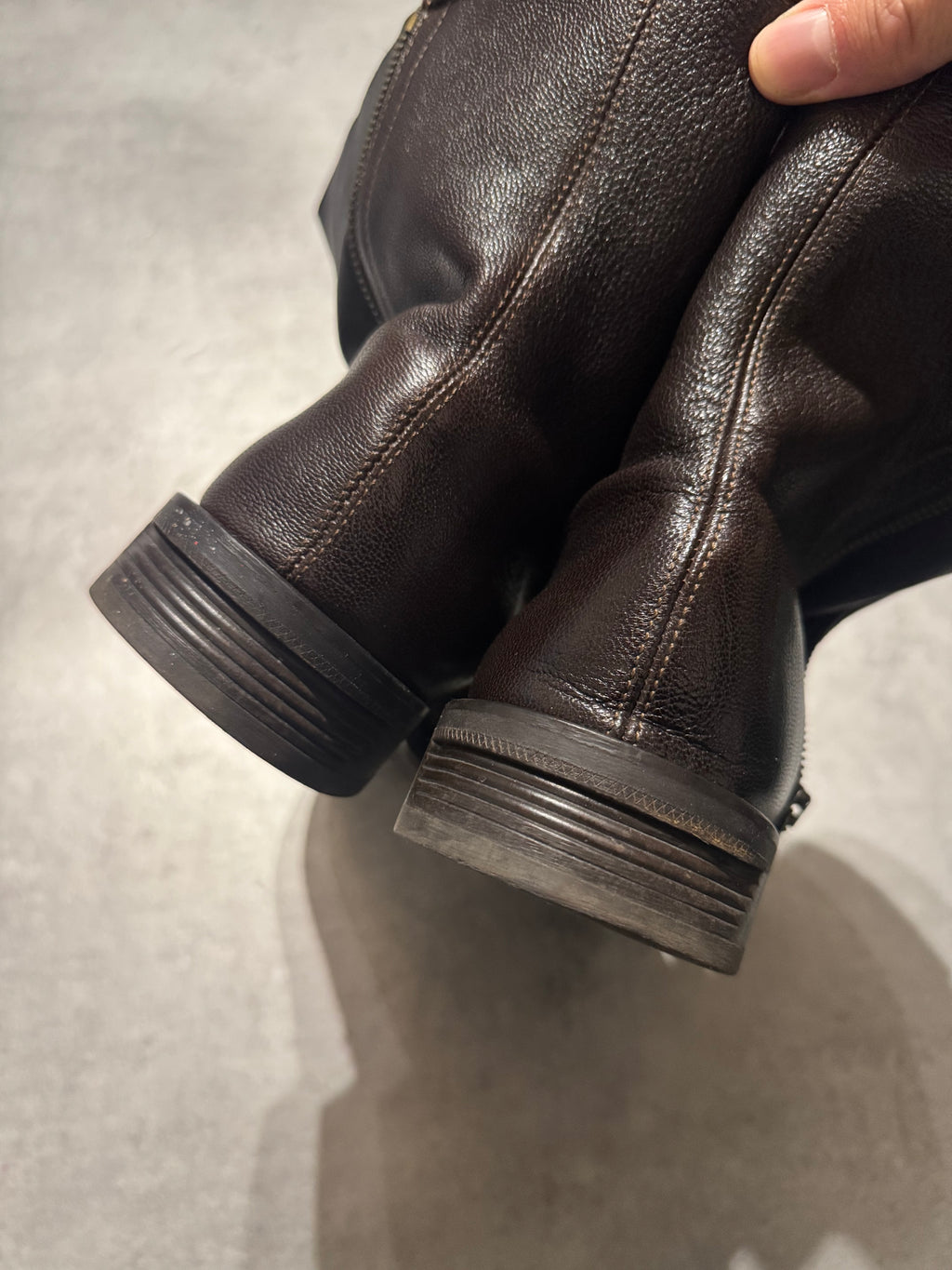 2000s Emporio Armani Brown Wool Leather Boots