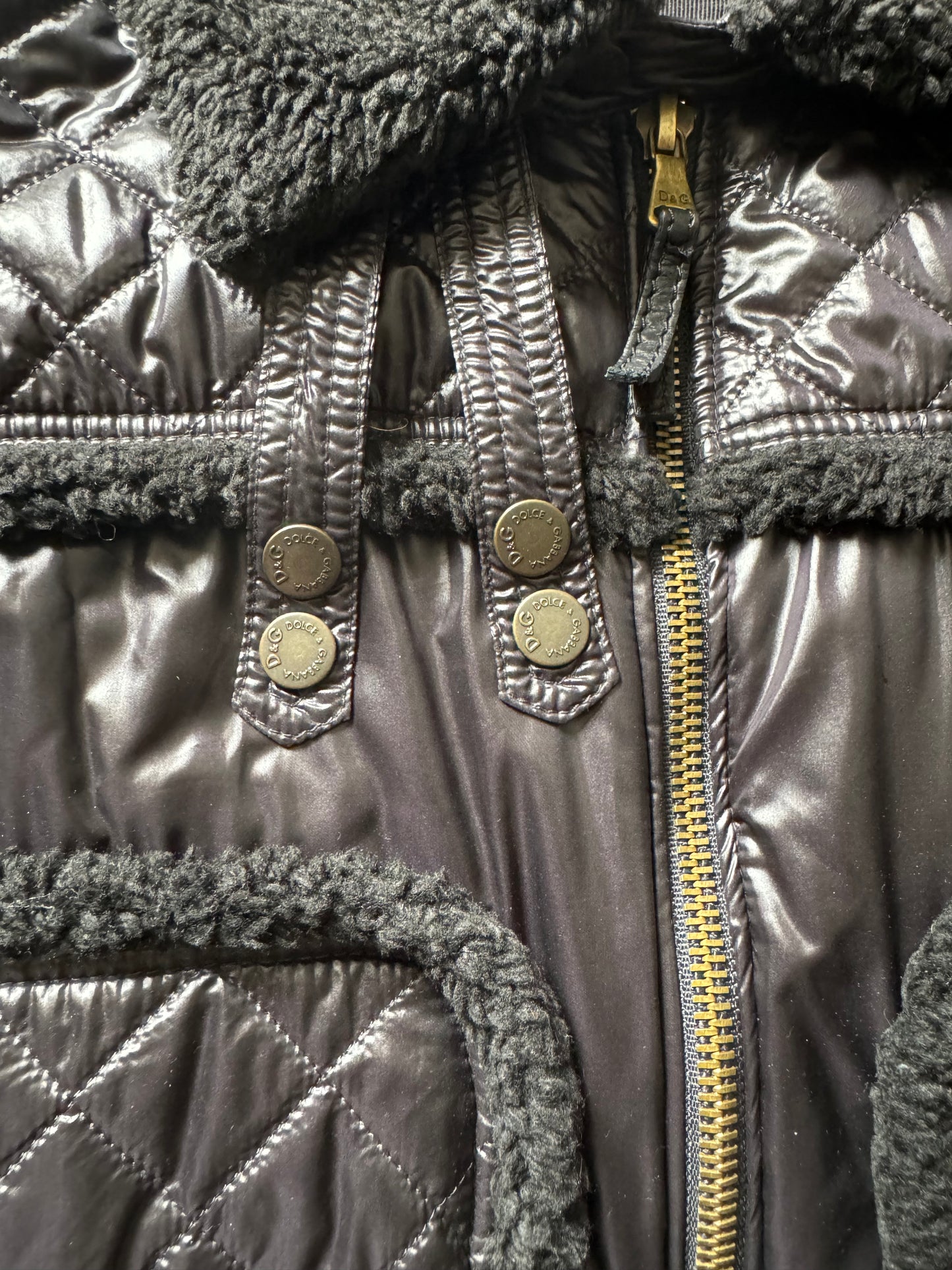 2000s Dolce & Gabbana Shearling Black Mafia Jacket (M)