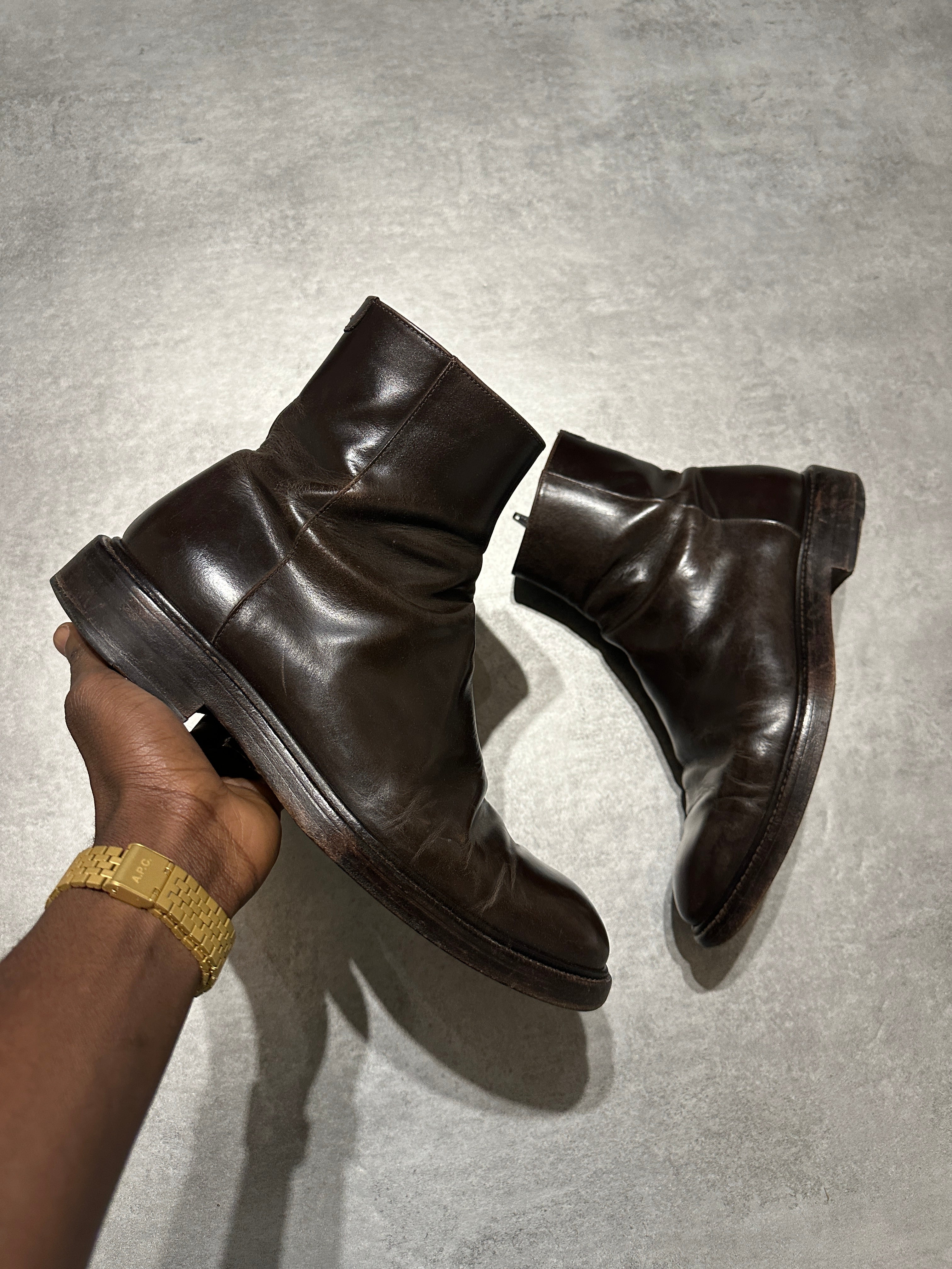 Maison Margiela Leather Brown Ankle Boots