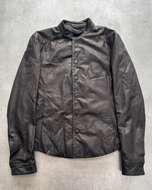 AW2011 Giorgio Armani Black Leather Jacket (XS/S)