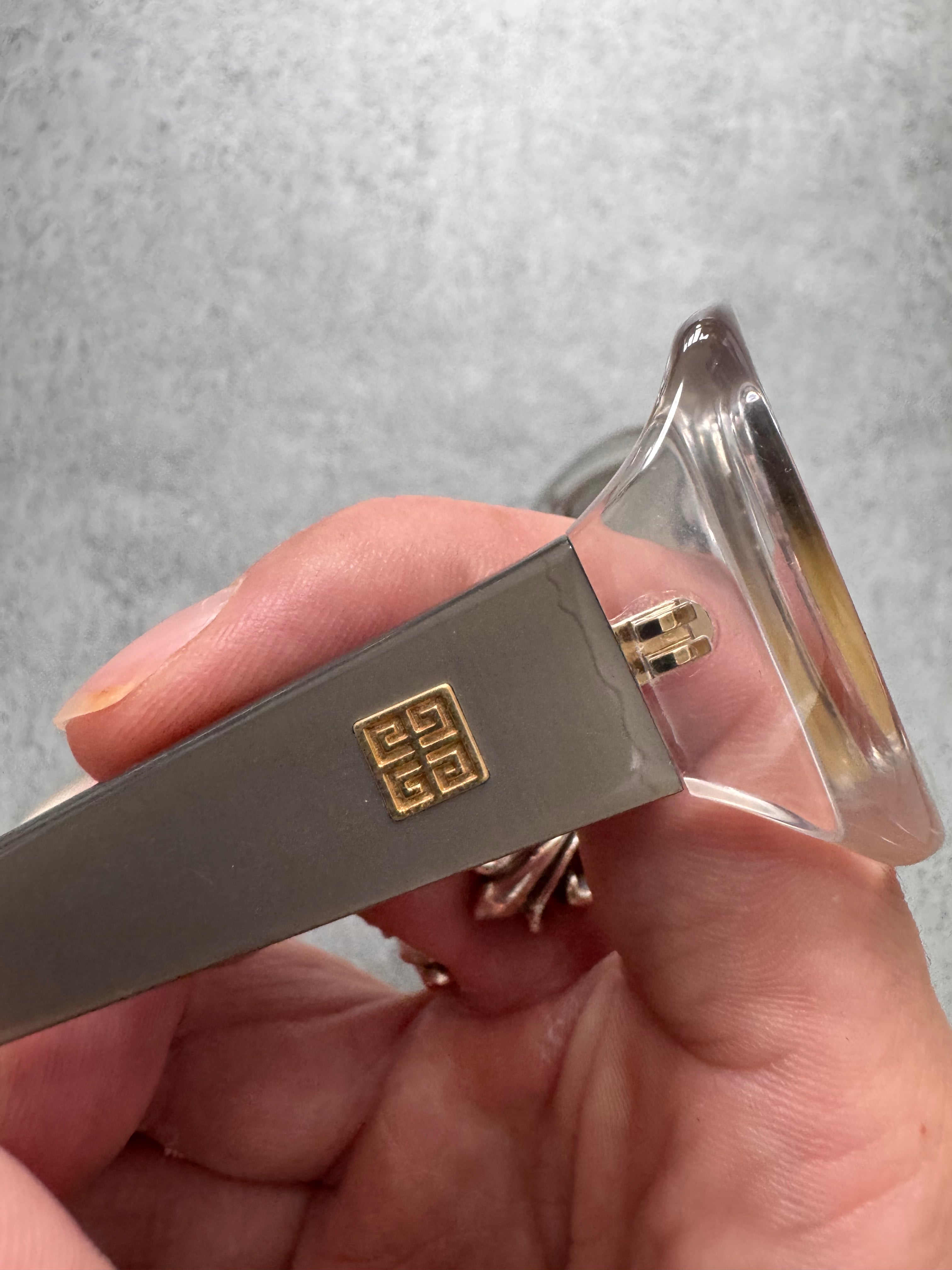 2000s Givenchy Transparent Rectangle Sunglasses