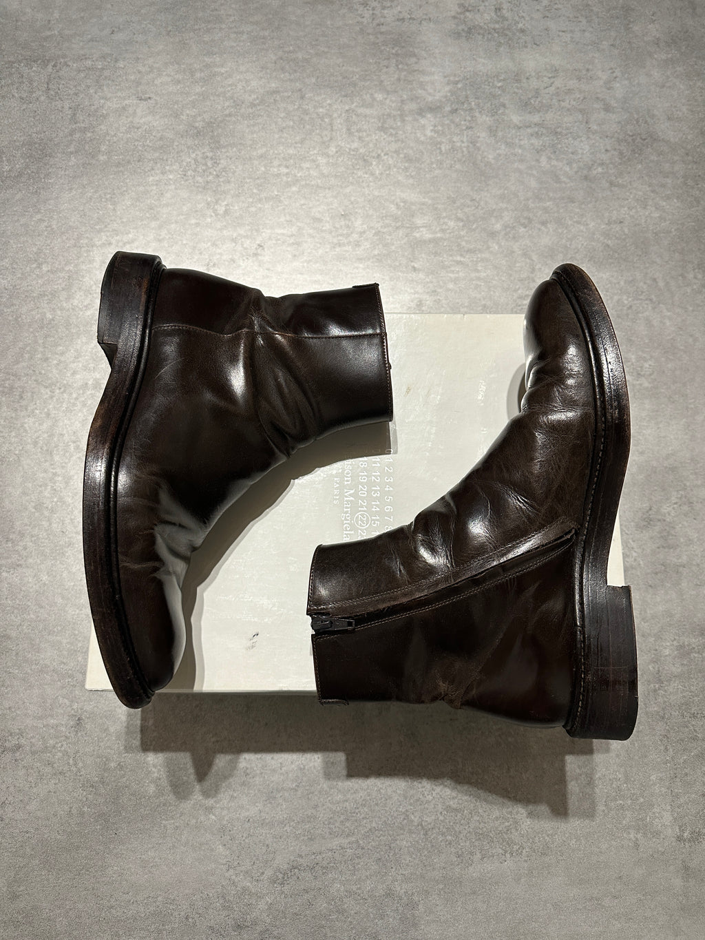 Maison Margiela Leather Brown Ankle Boots
