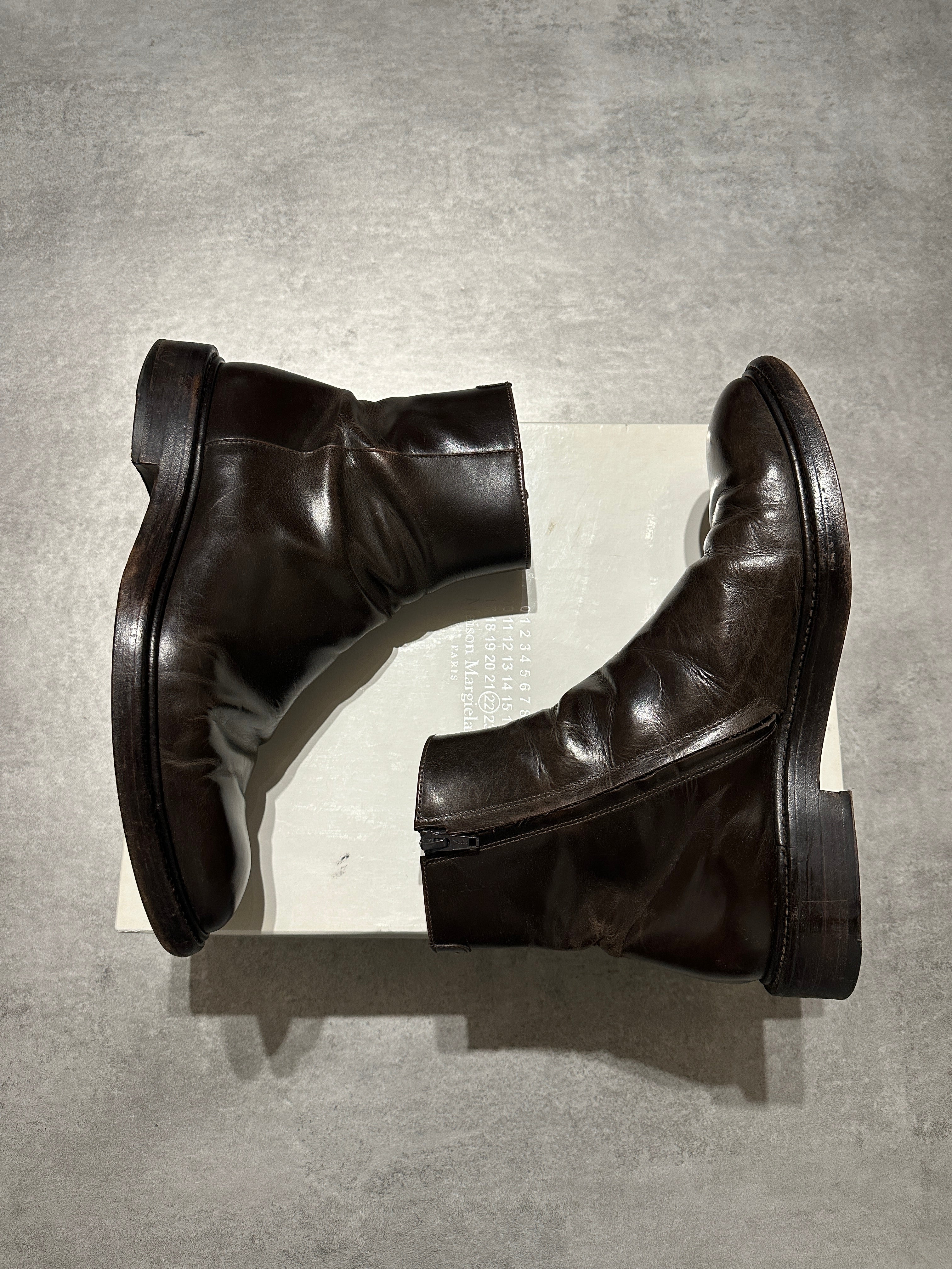 Maison Margiela Leather Brown Ankle Boots