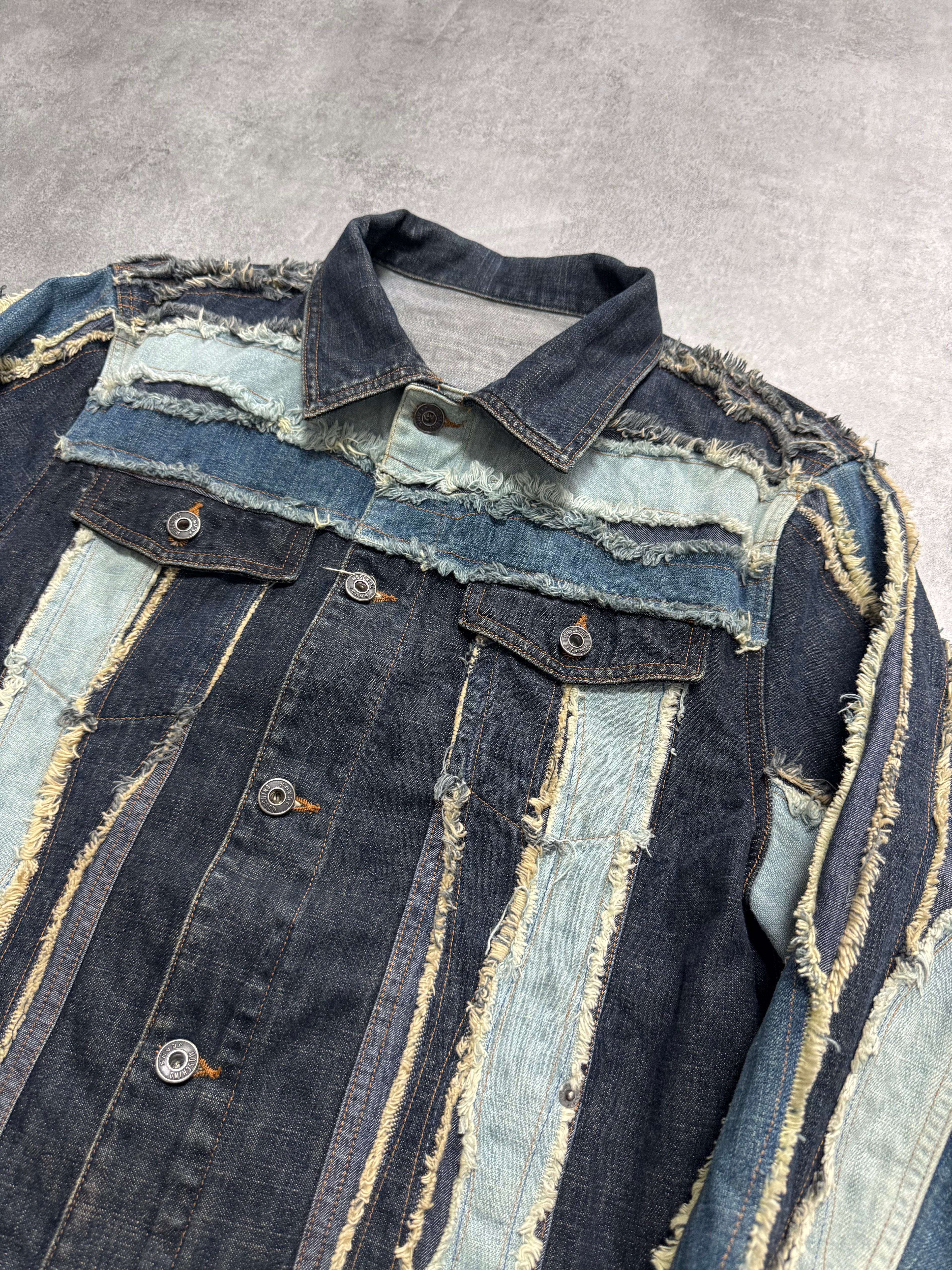 2000s Moschino Layered Faded Denim Jacket & Jeans Set