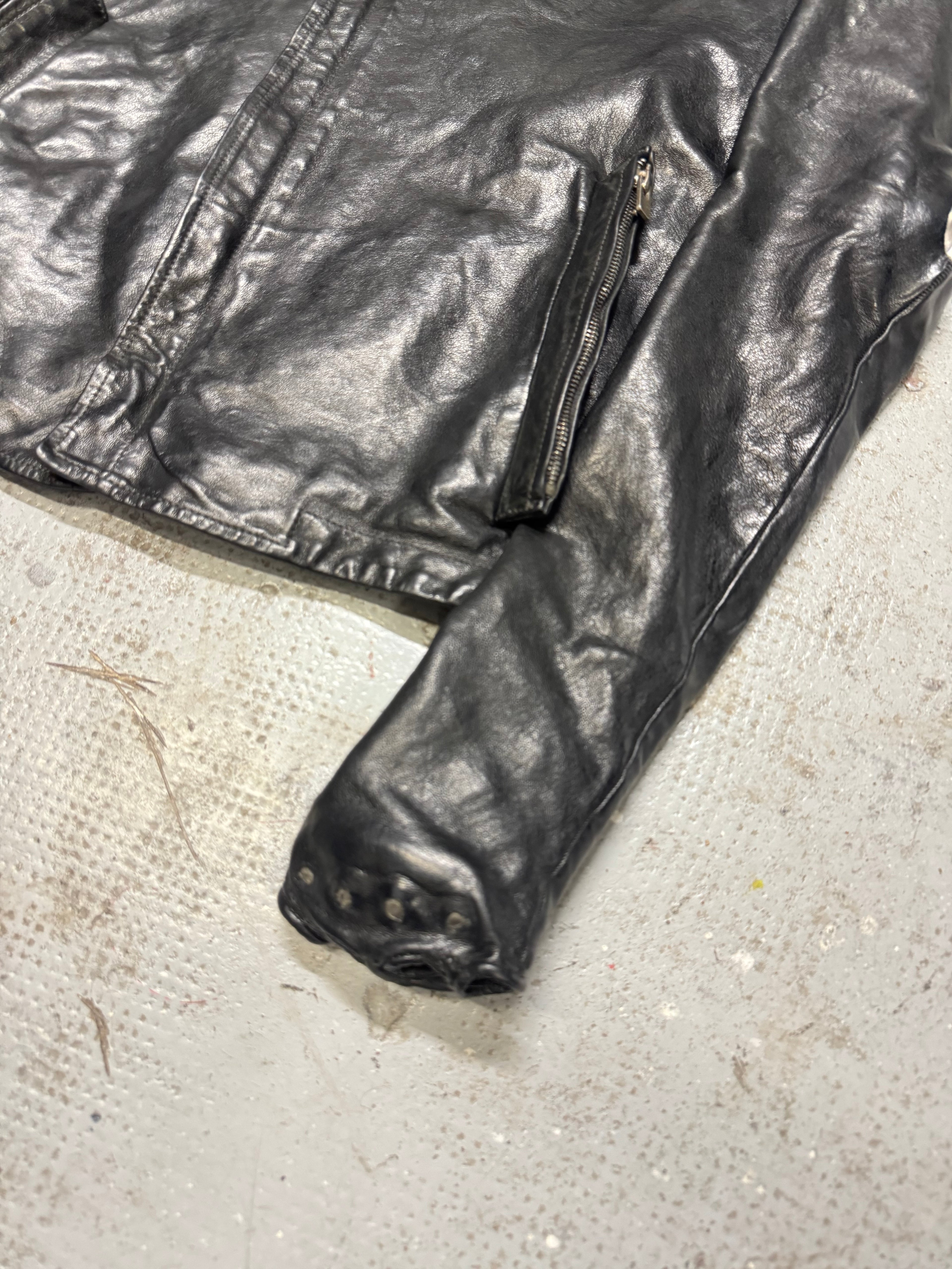 Carol Christian Poell Gloved Prosthetic Elbow Black Leather Jacket