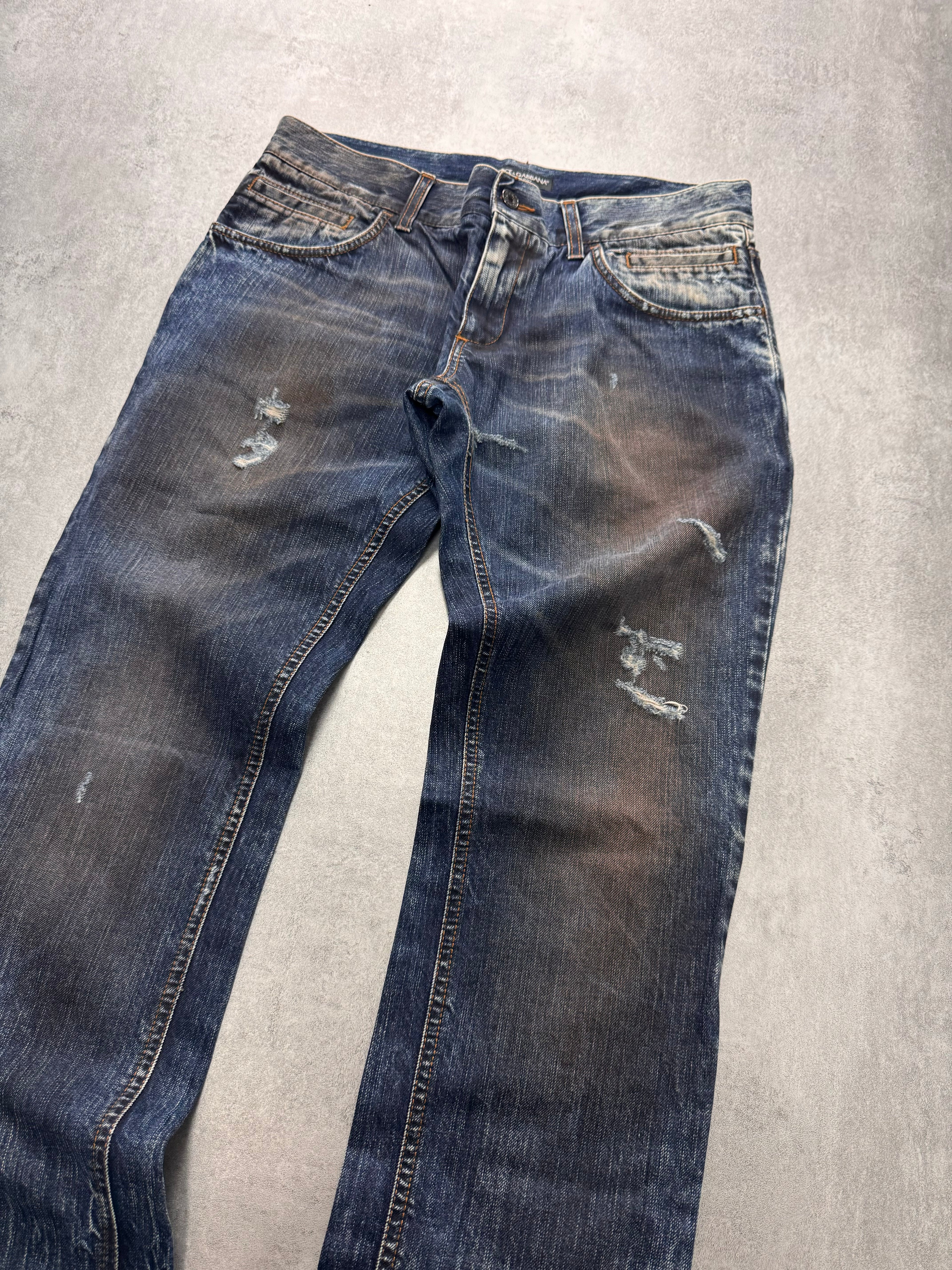 2000s Dolce & Gabbana Dirty Effect Denim Slim Jeans
