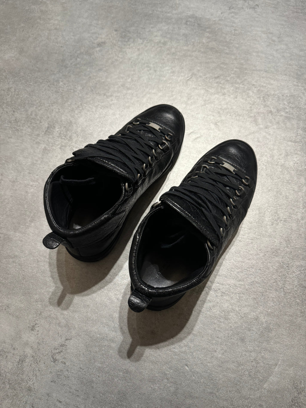 Balenciaga Arena High Black Leather Shoes (41) - 4
