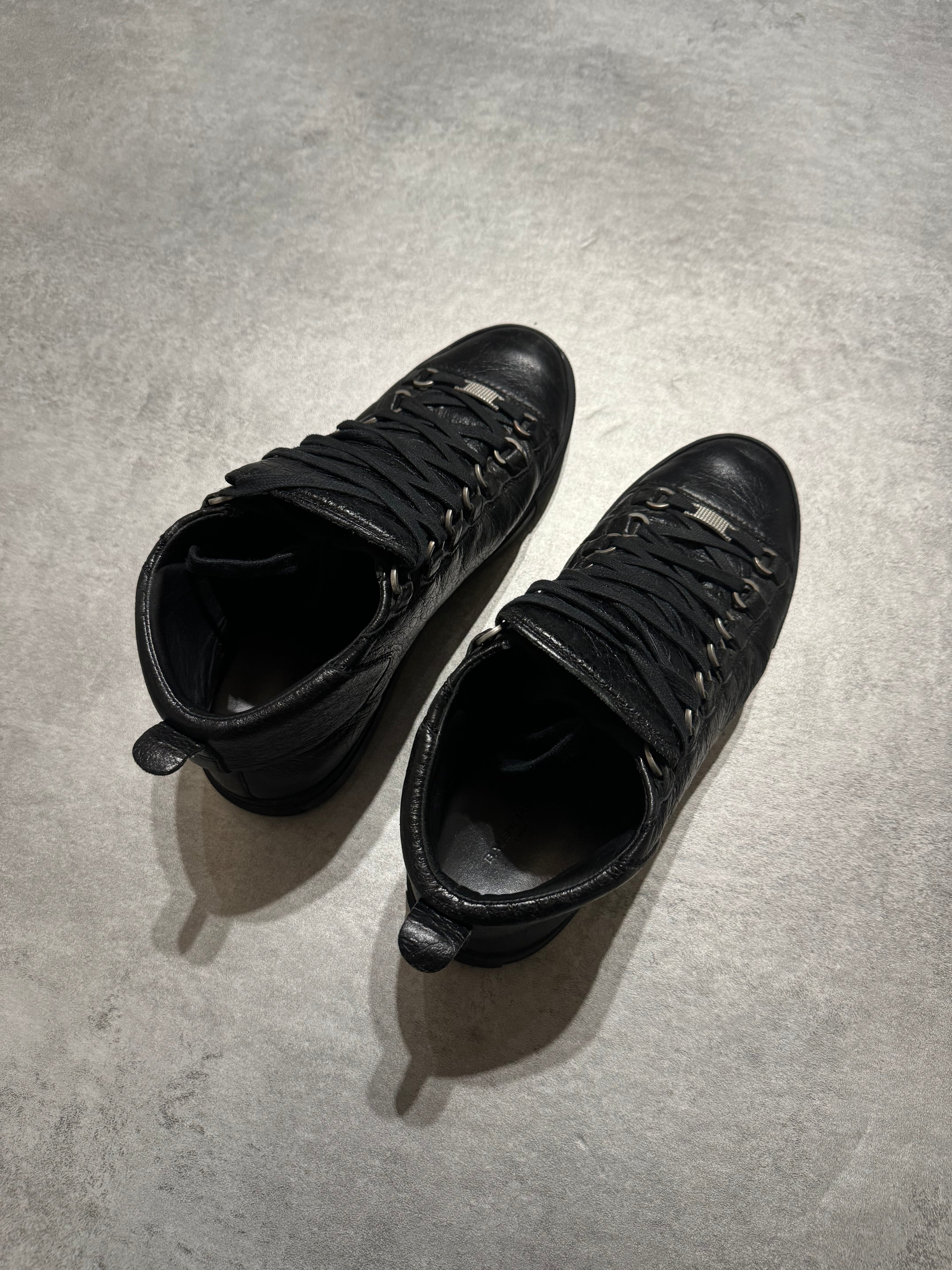 Balenciaga Arena High Black Leather Shoes (41) - 4